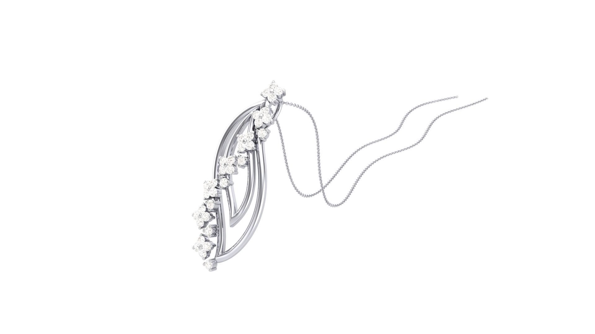 Classy Diamond Pendant Earrings Set renders 3dm stl obj 3mf  3D print model_9