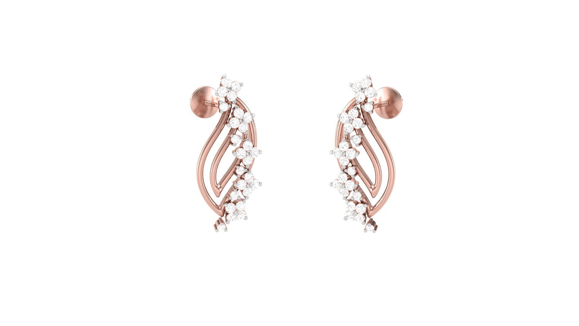 Classy Diamond Pendant Earrings Set renders 3dm stl obj 3mf  3D print model_28