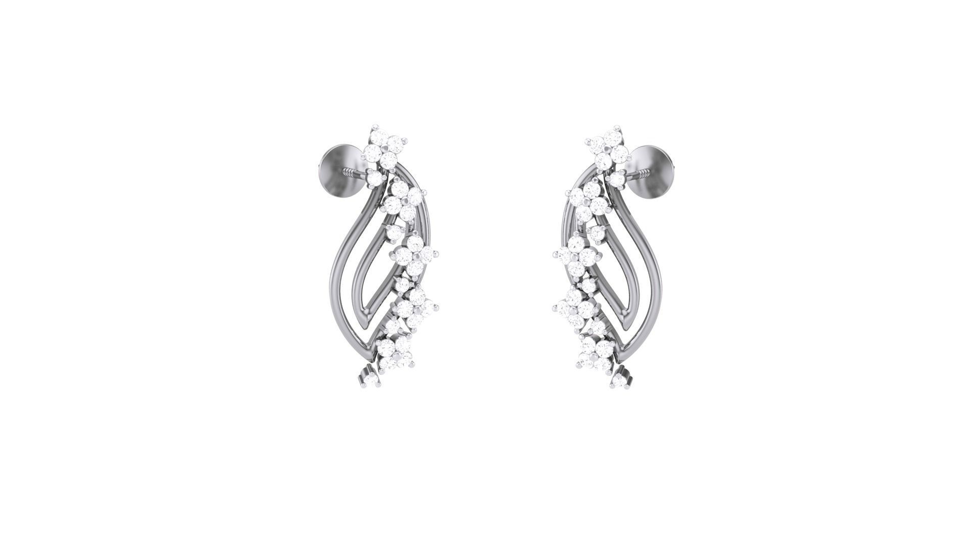 Classy Diamond Pendant Earrings Set renders 3dm stl obj 3mf  3D print model_22