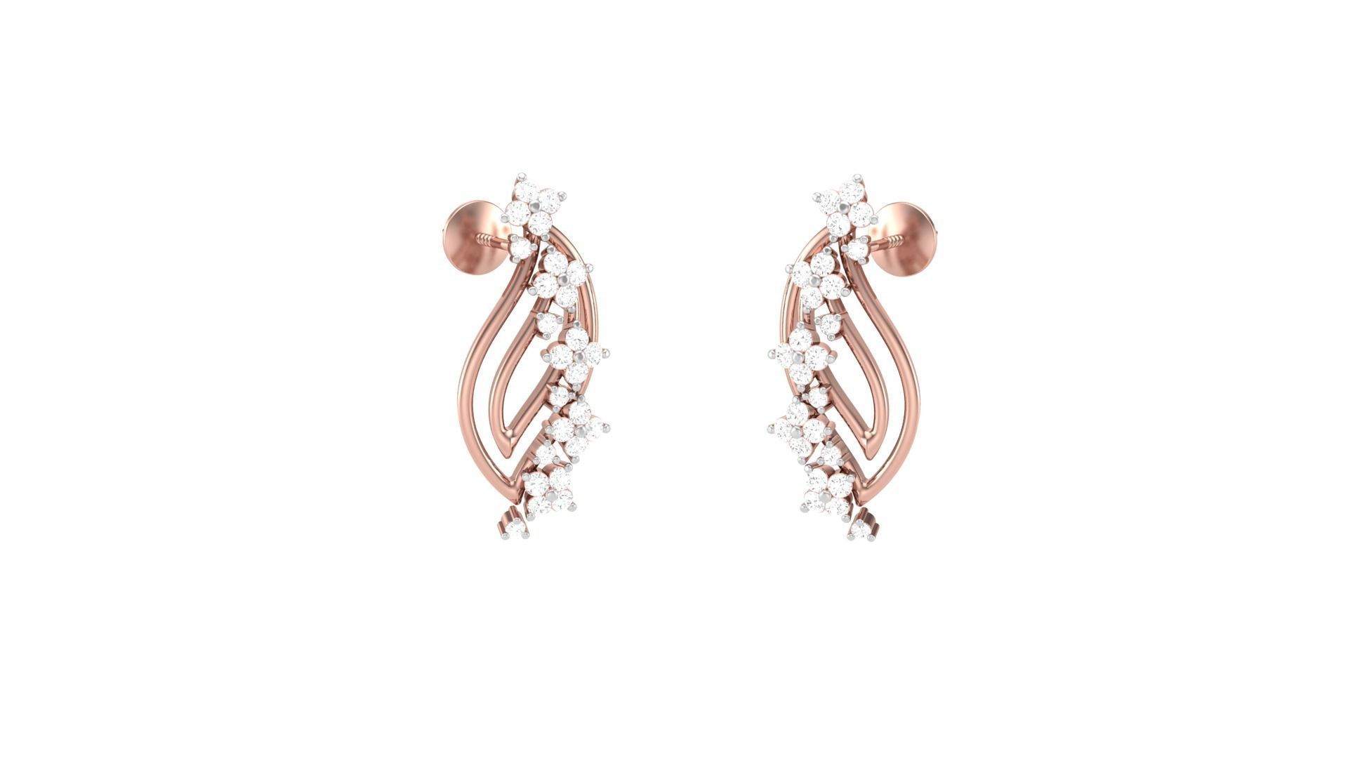 Classy Diamond Pendant Earrings Set renders 3dm stl obj 3mf  3D print model_29