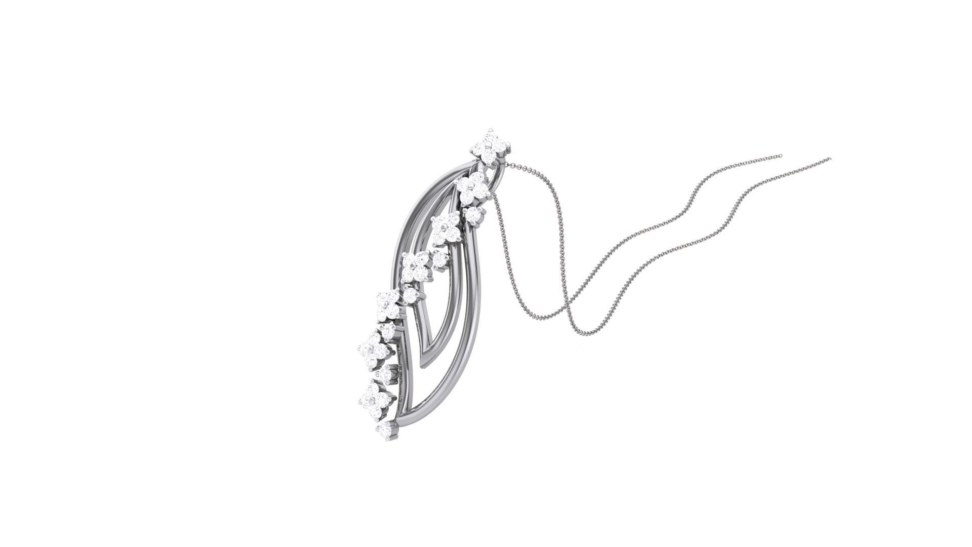 Classy Diamond Pendant Earrings Set renders 3dm stl obj 3mf  3D print model_5