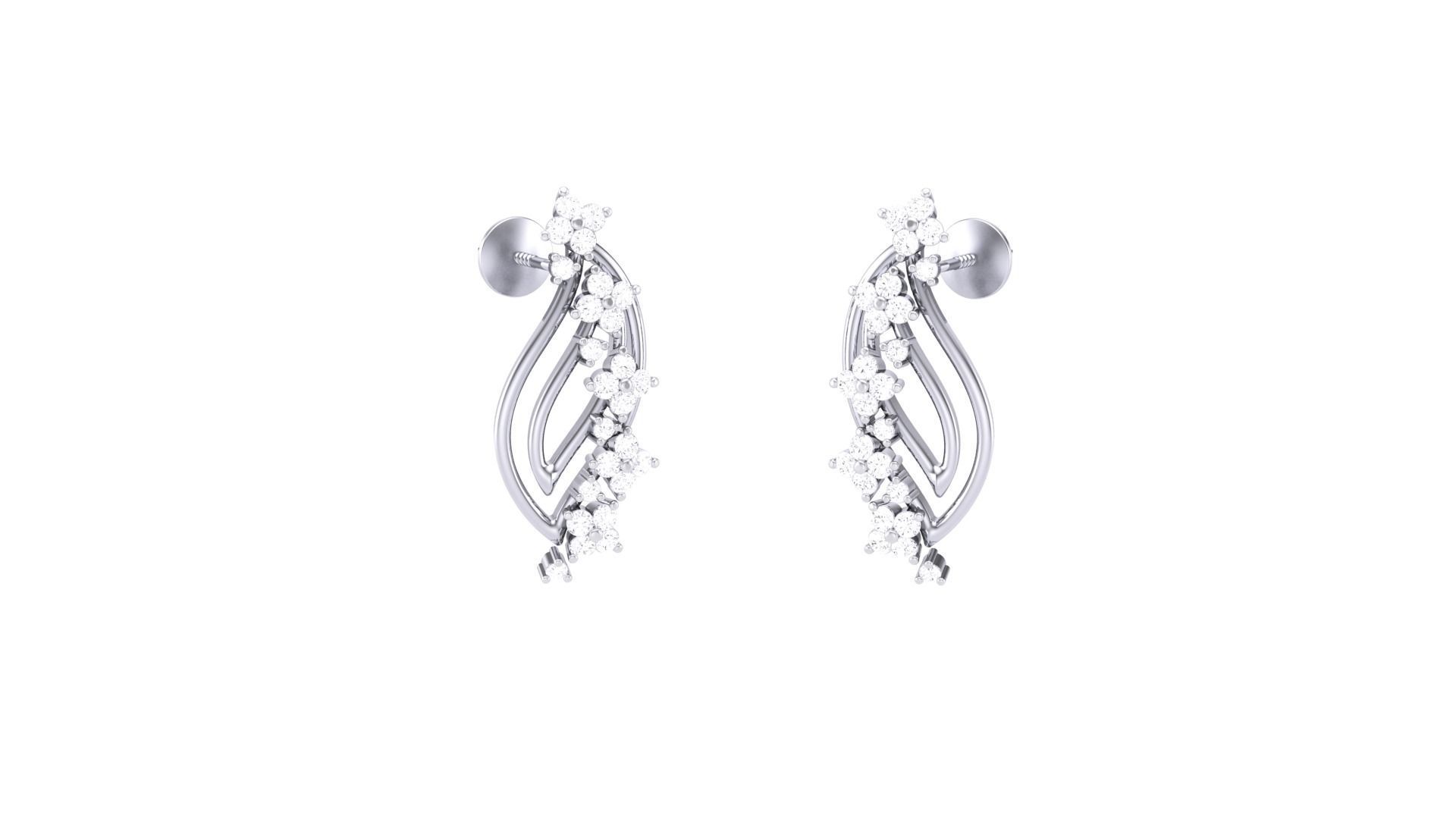 Classy Diamond Pendant Earrings Set renders 3dm stl obj 3mf  3D print model_24