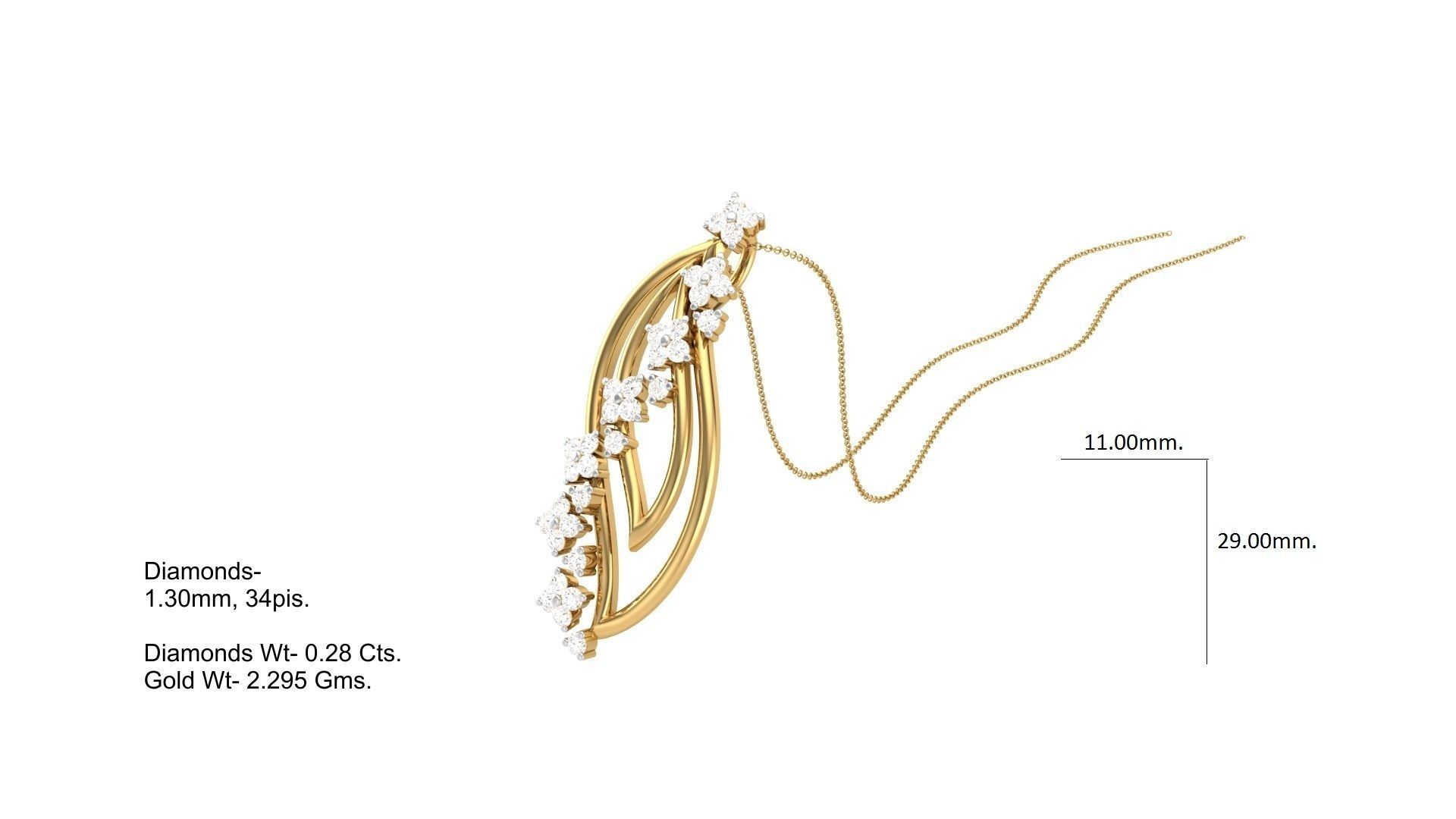 Classy Diamond Pendant Earrings Set renders 3dm stl obj 3mf  3D print model_4