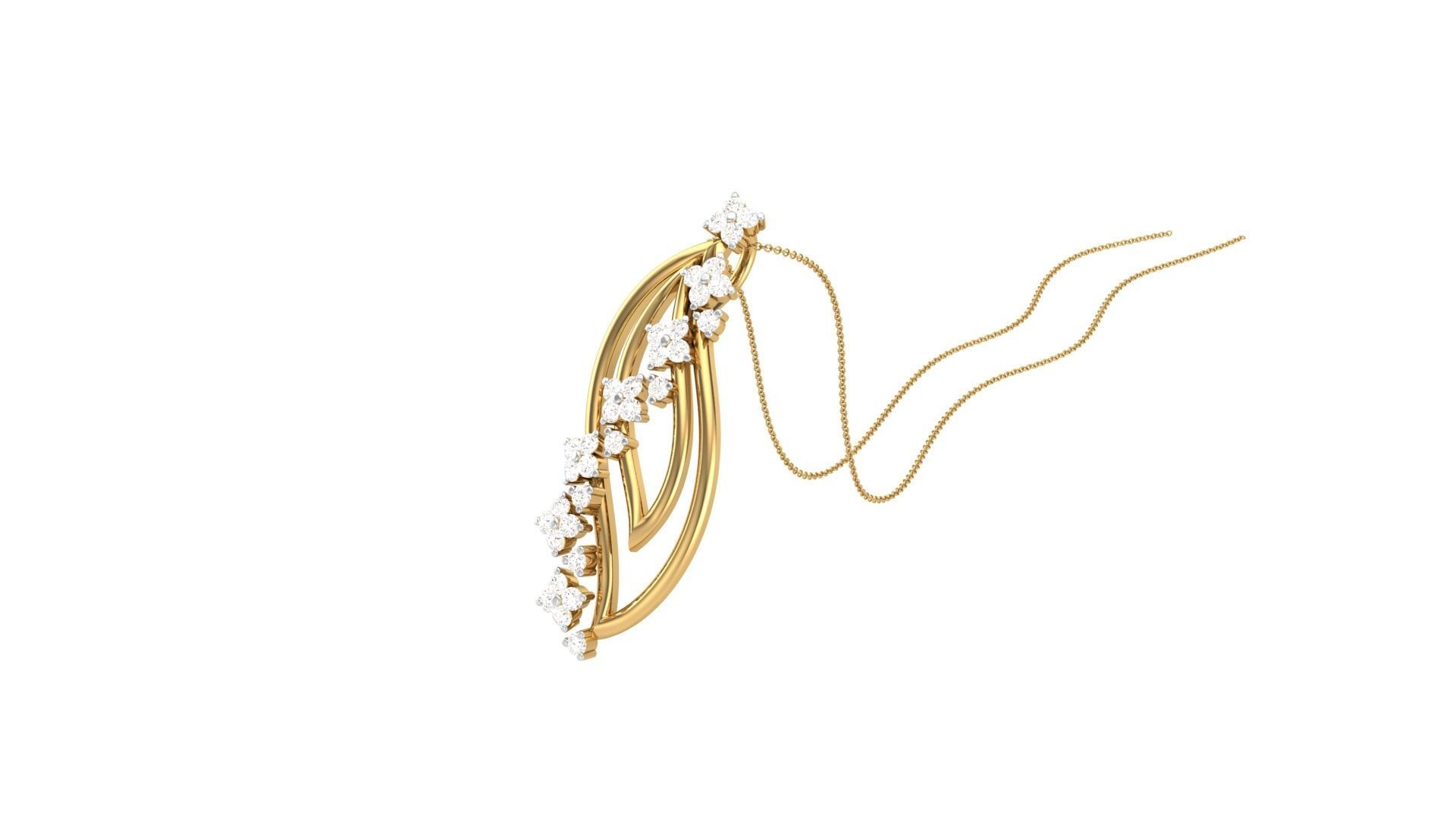 Classy Diamond Pendant Earrings Set renders 3dm stl obj 3mf  3D print model_6