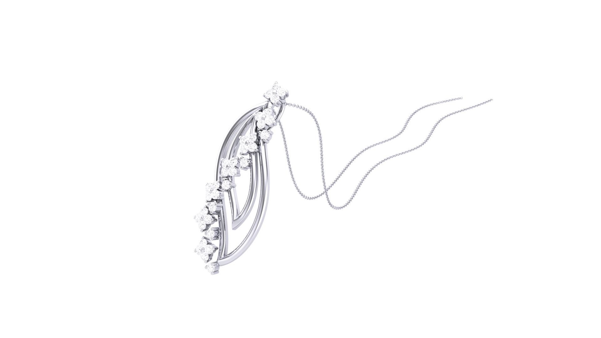 Classy Diamond Pendant Earrings Set renders 3dm stl obj 3mf  3D print model_7