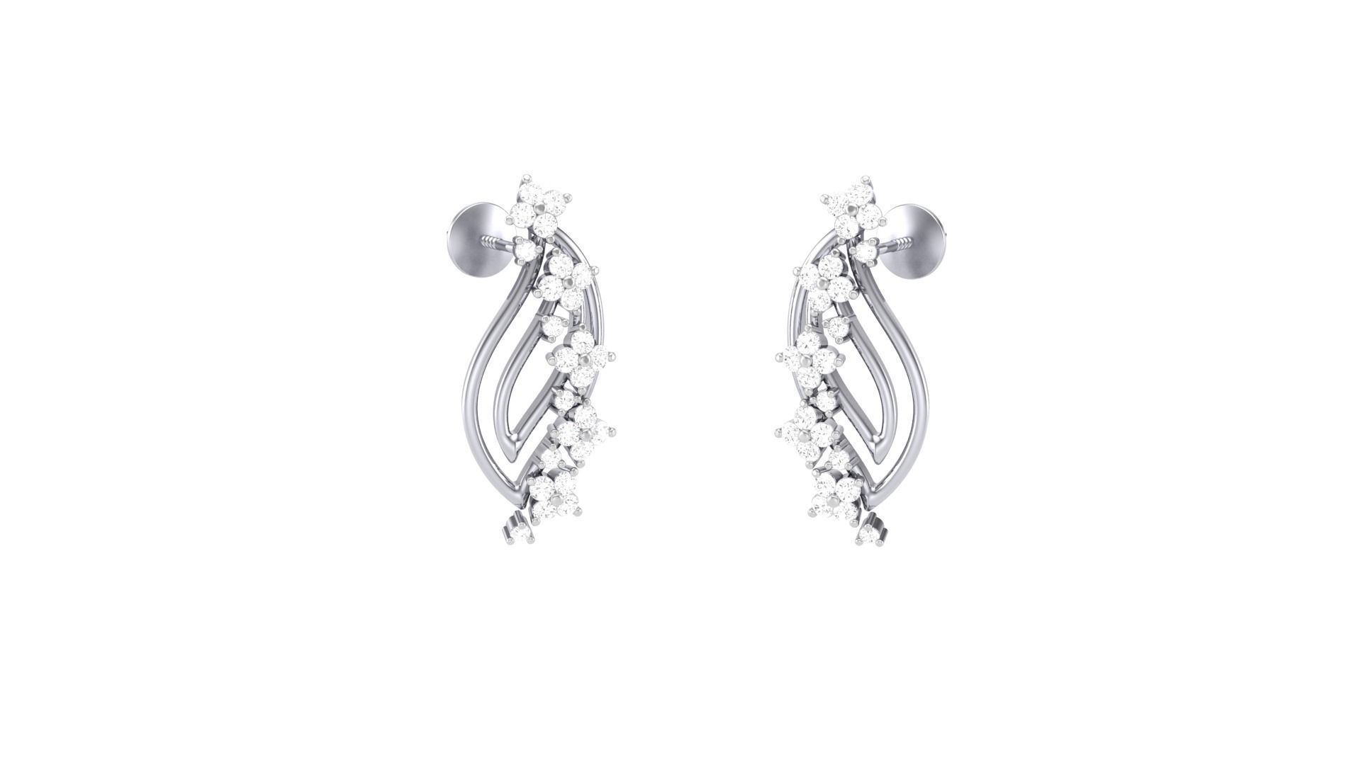 Classy Diamond Pendant Earrings Set renders 3dm stl obj 3mf  3D print model_25