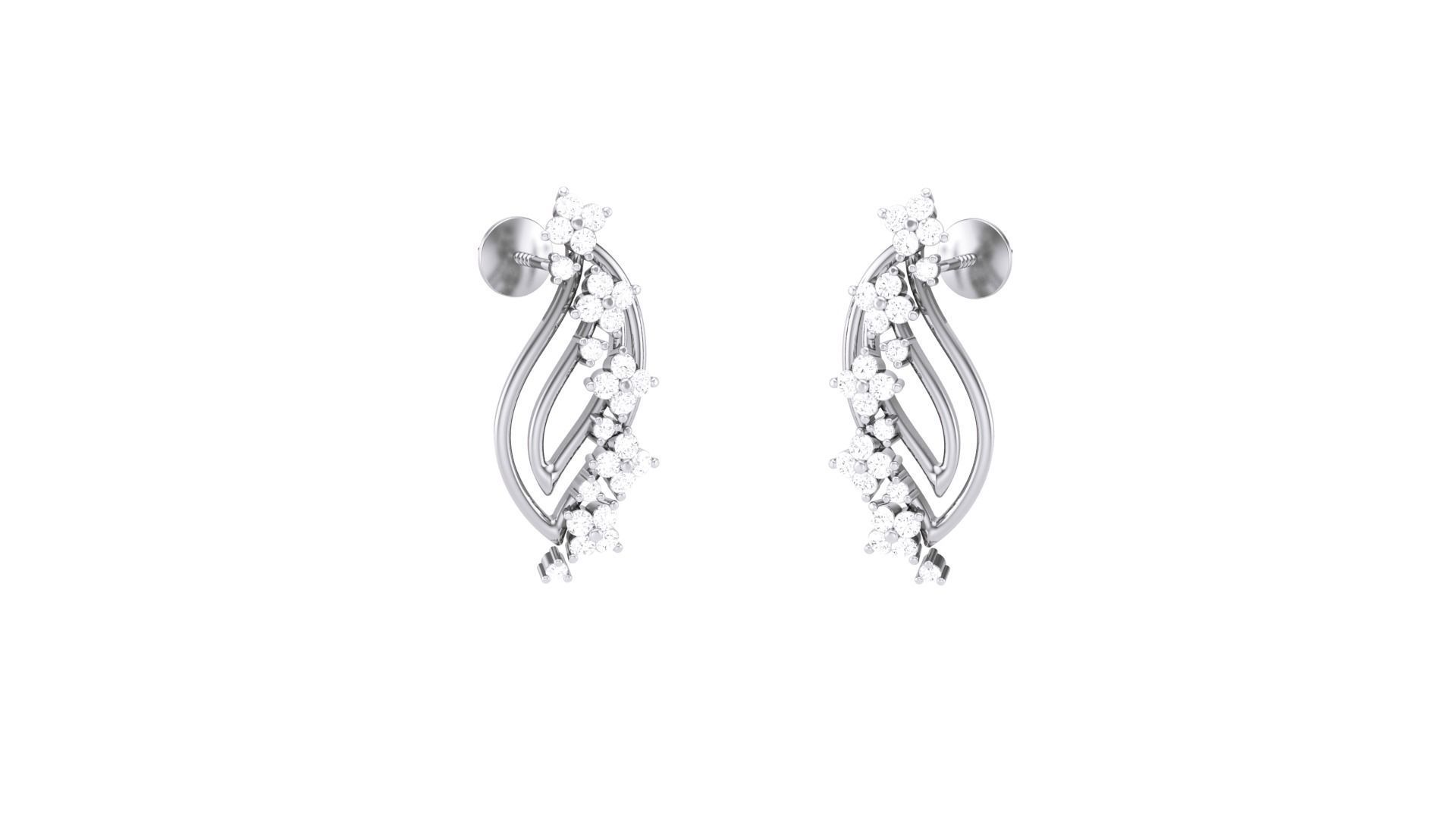 Classy Diamond Pendant Earrings Set renders 3dm stl obj 3mf  3D print model_27