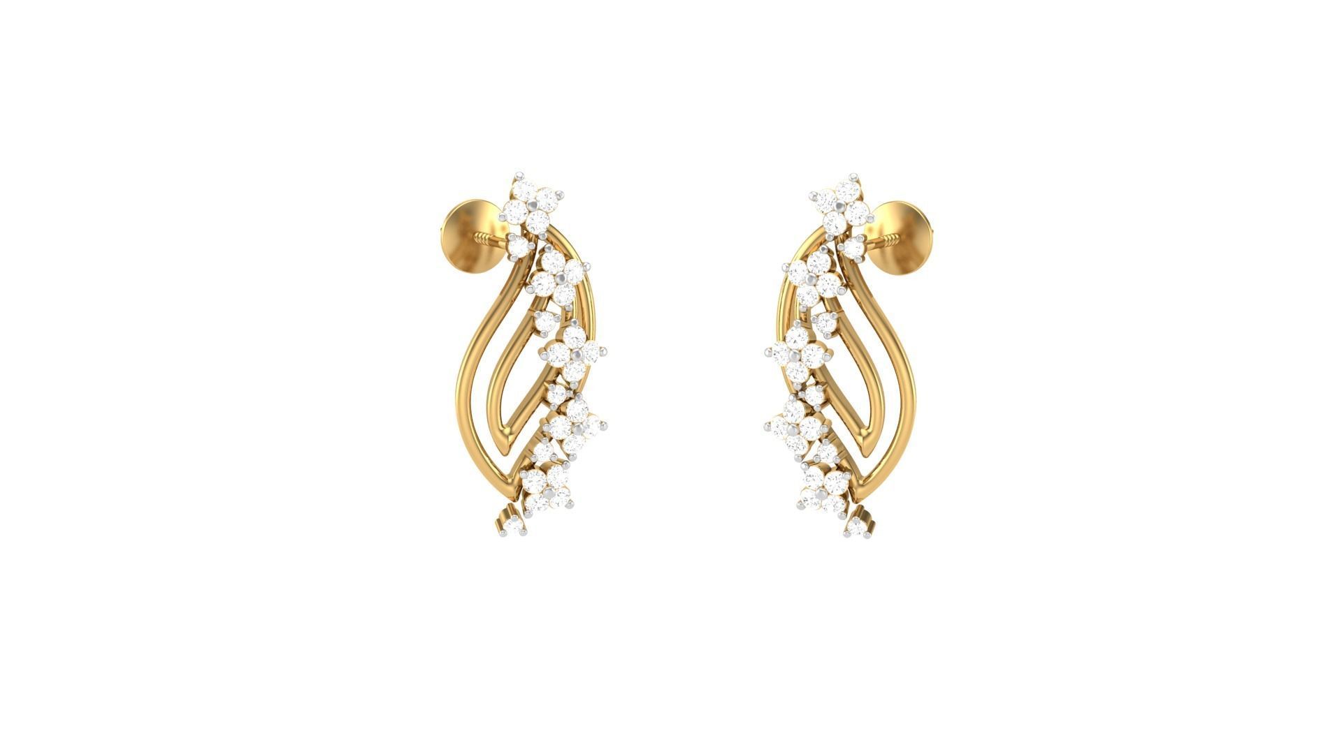 Classy Diamond Pendant Earrings Set renders 3dm stl obj 3mf  3D print model_23