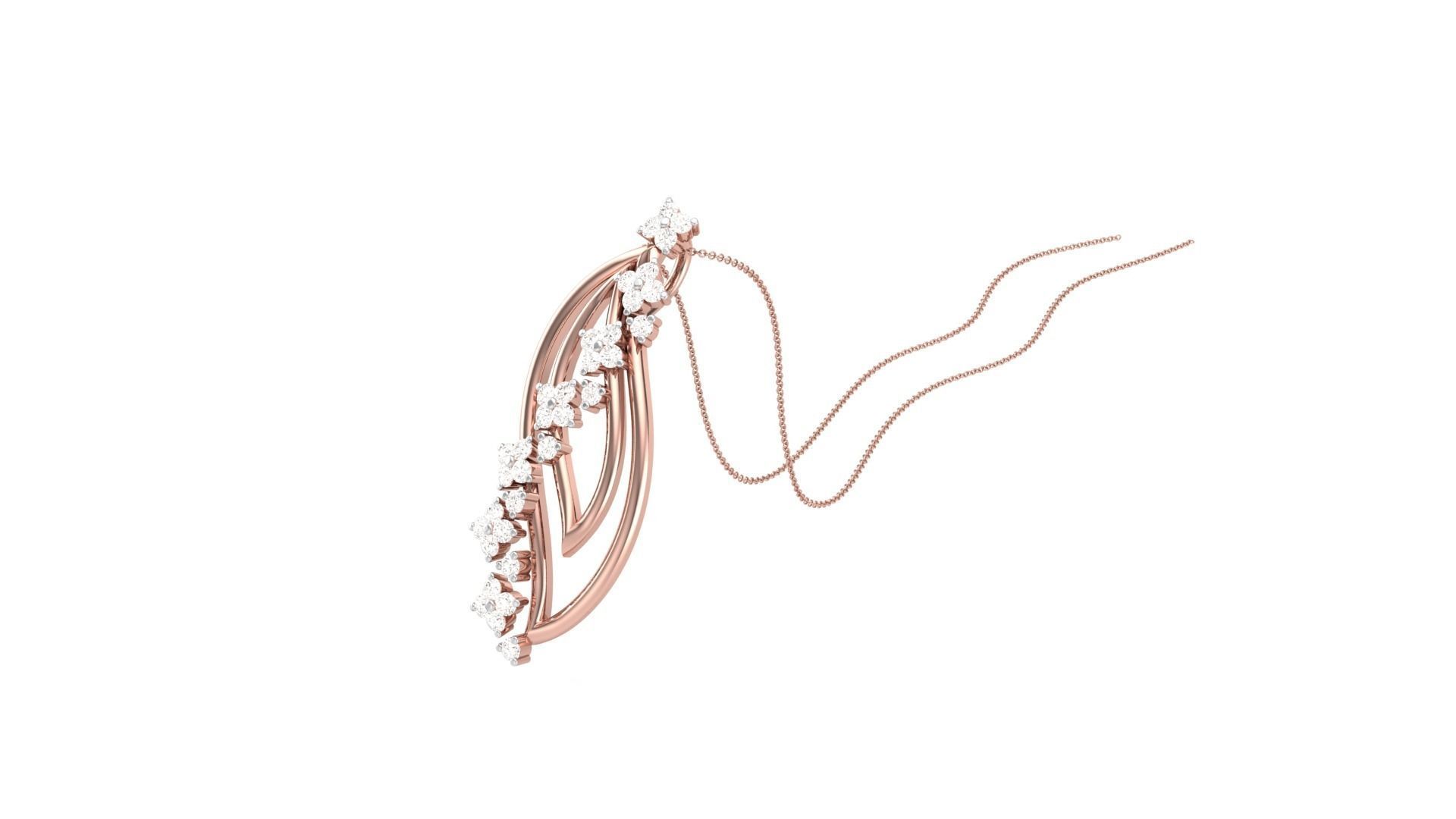 Classy Diamond Pendant Earrings Set renders 3dm stl obj 3mf  3D print model_12