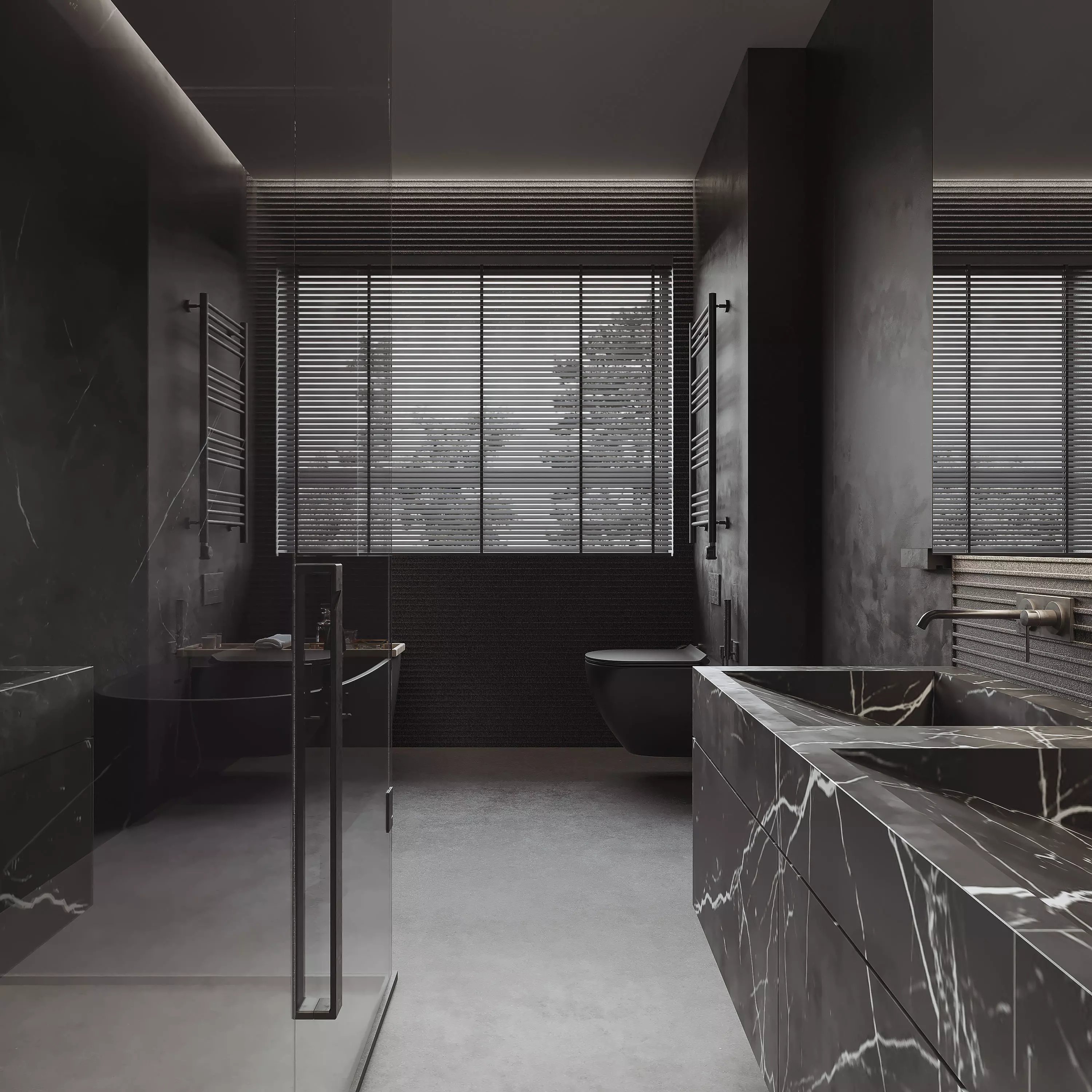 3D model of modern bathroom interior design 3D model_0