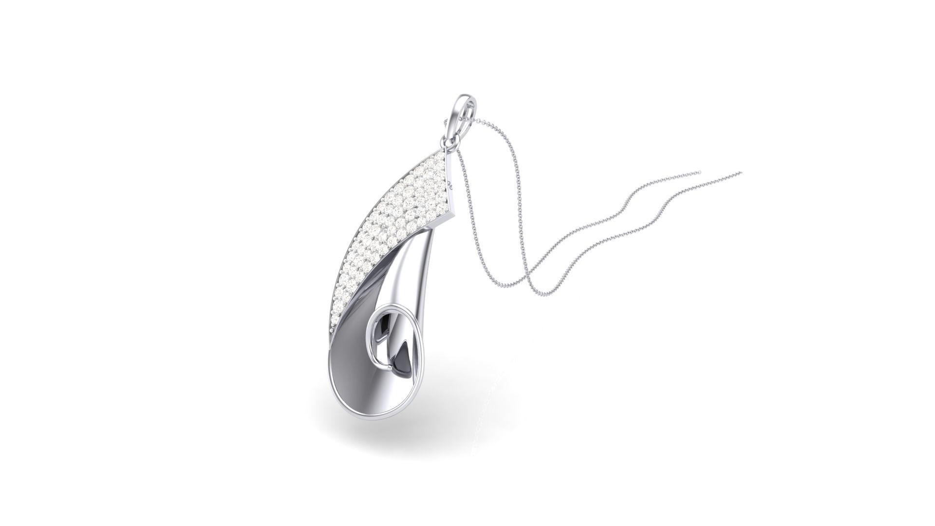 Classy Diamond Pendant Earrings Set renders 3dm stl obj 3mf  3D print model_9