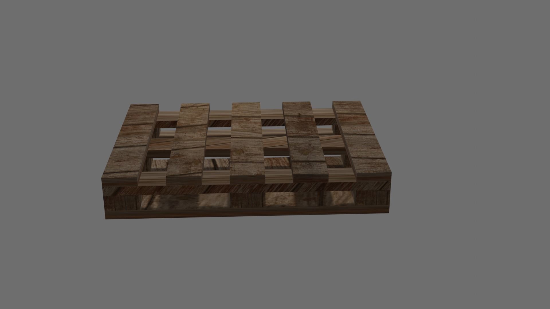 Wooden Pallet Low-poly 3D model_2
