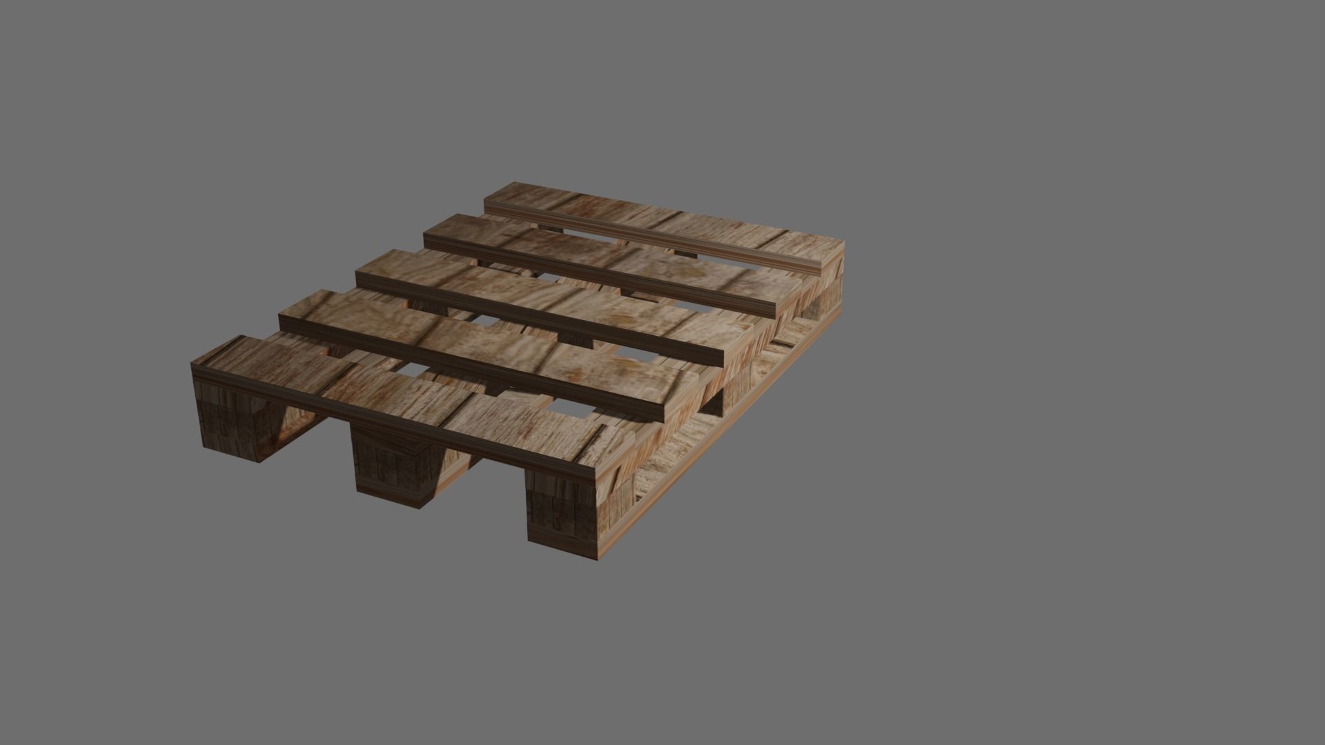 Wooden Pallet Low-poly 3D model_1