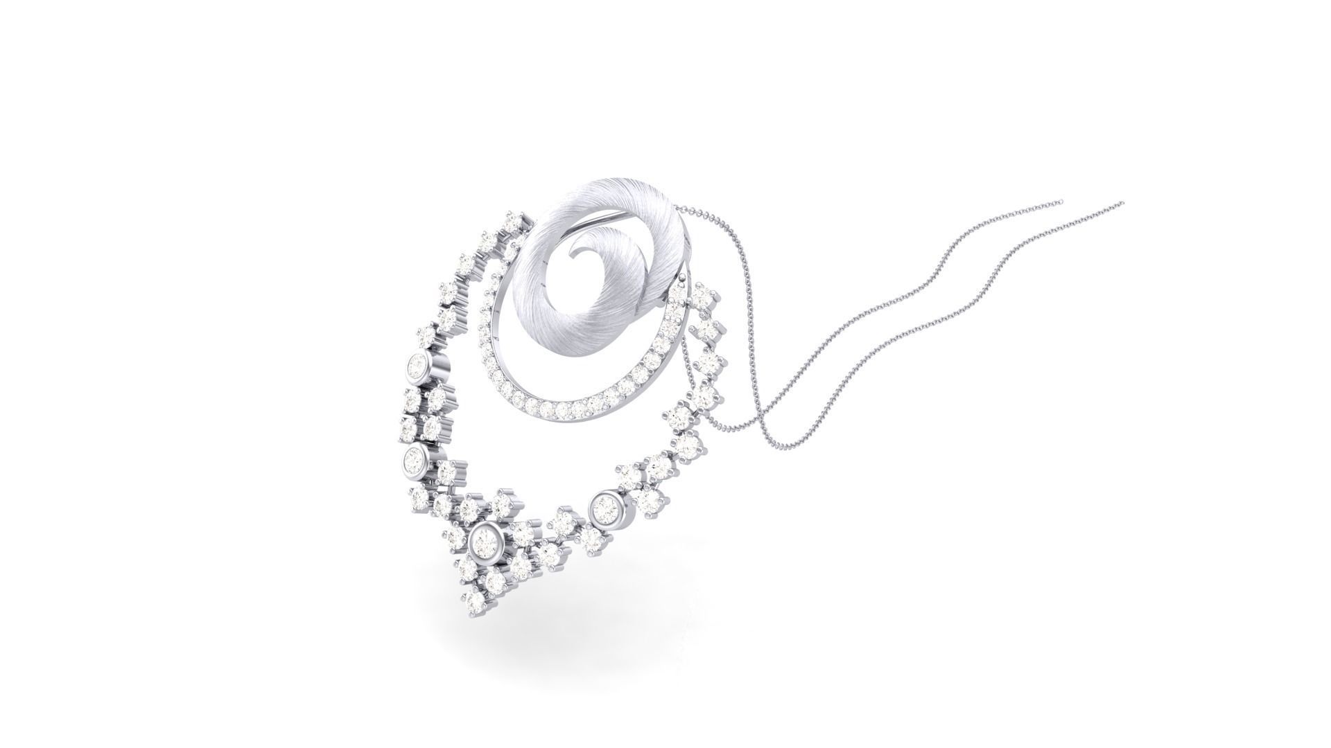 Classy Diamond Pendant Earrings Set renders 3dm stl obj 3mf  3D print model_9