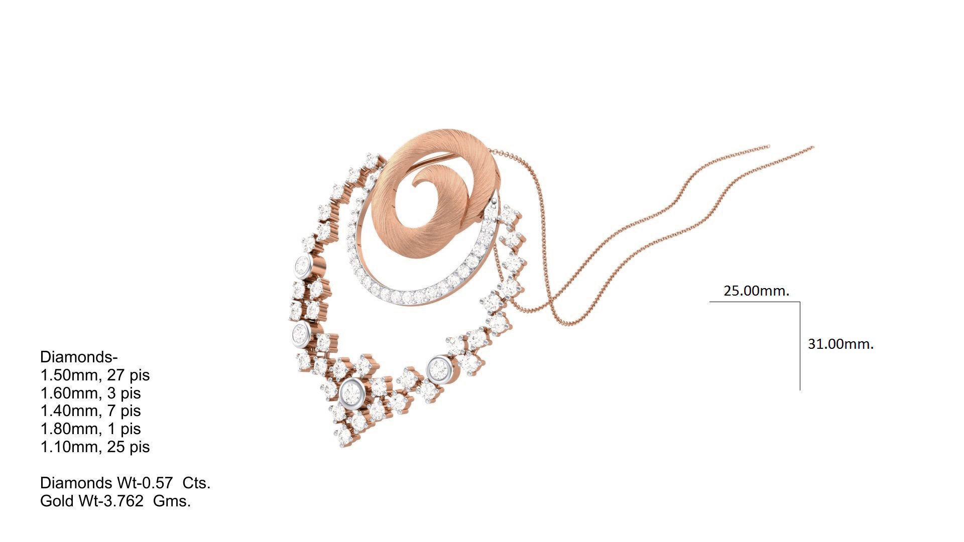 Classy Diamond Pendant Earrings Set renders 3dm stl obj 3mf  3D print model_4