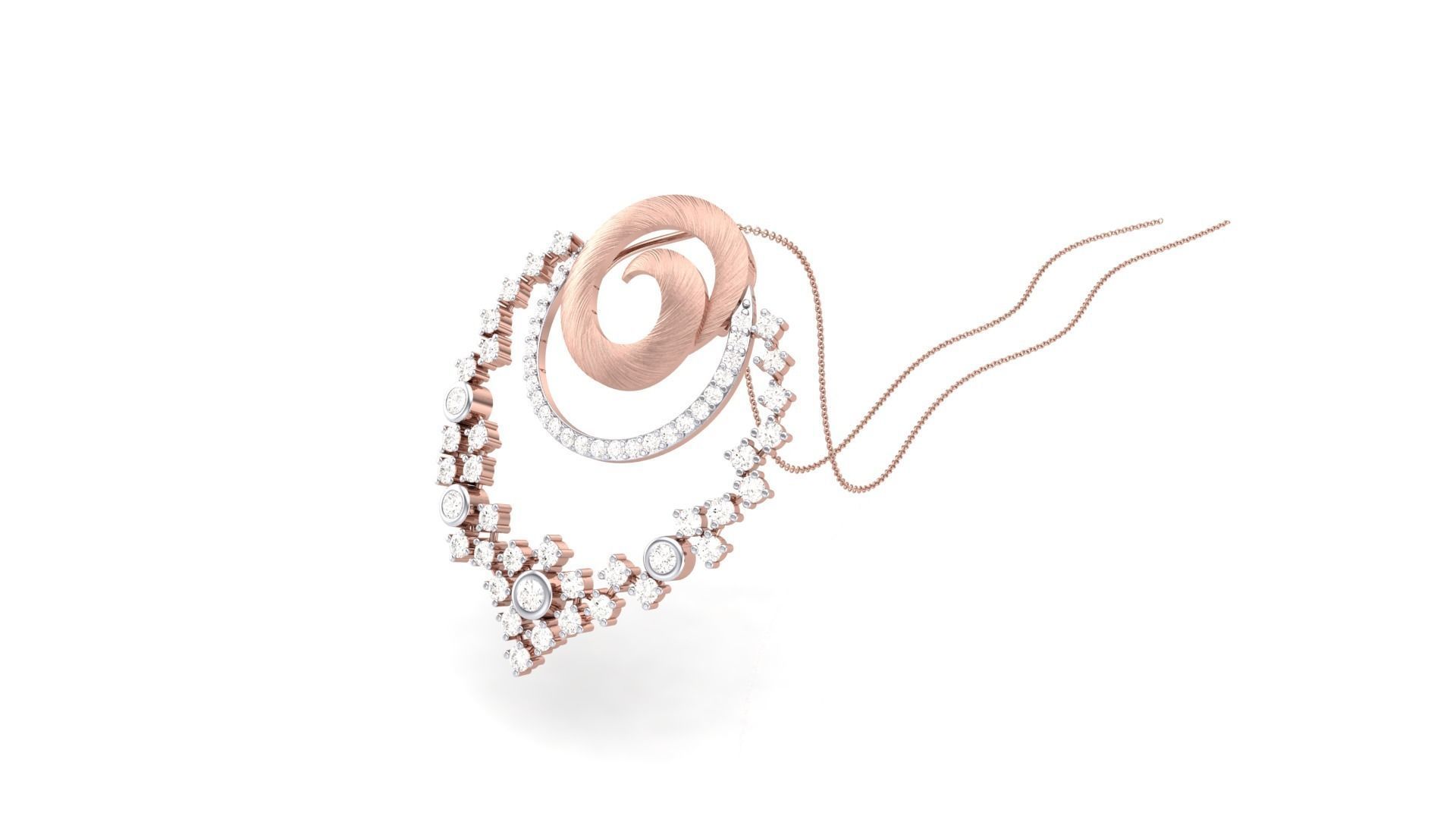 Classy Diamond Pendant Earrings Set renders 3dm stl obj 3mf  3D print model_12