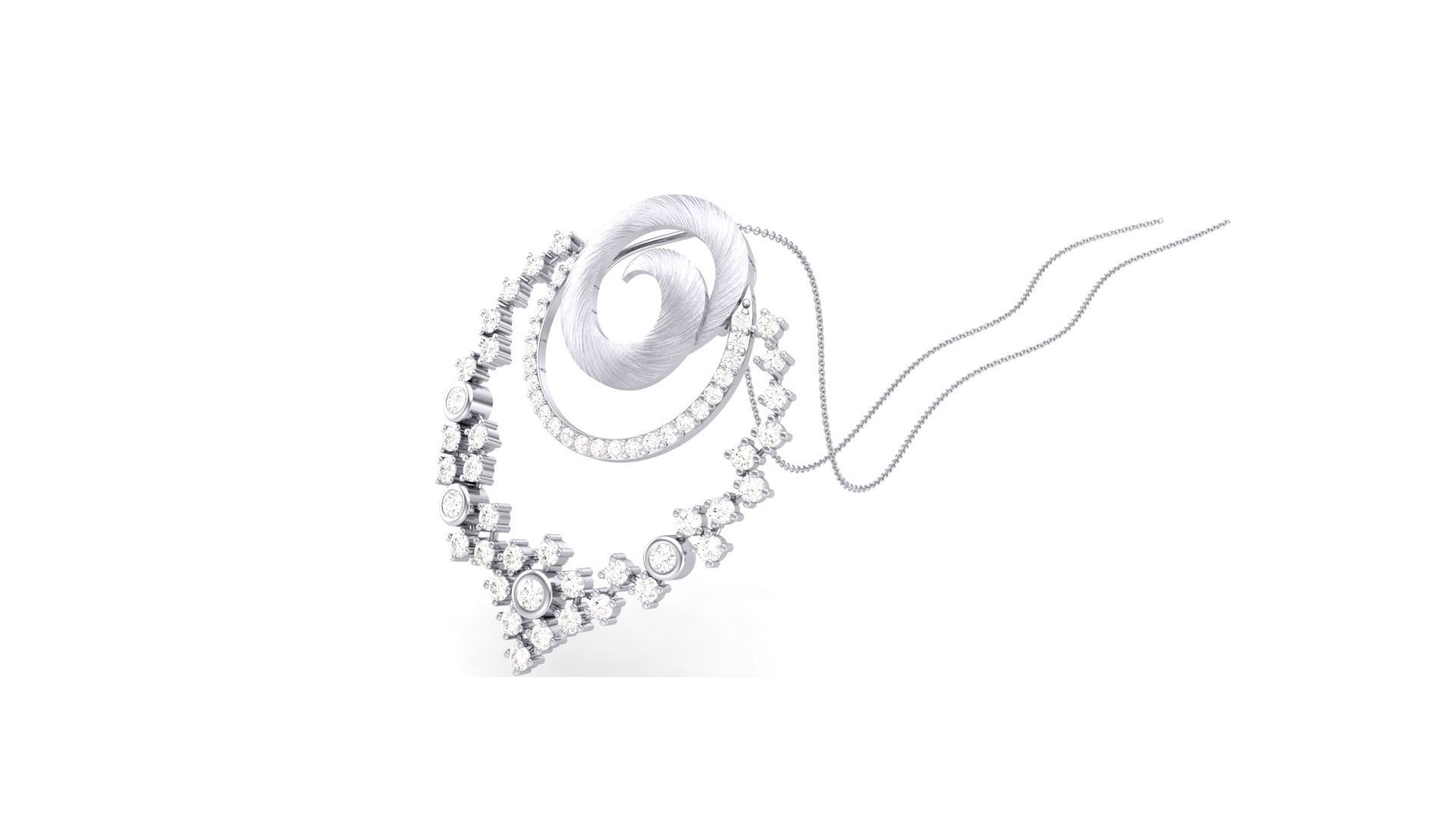 Classy Diamond Pendant Earrings Set renders 3dm stl obj 3mf  3D print model_8