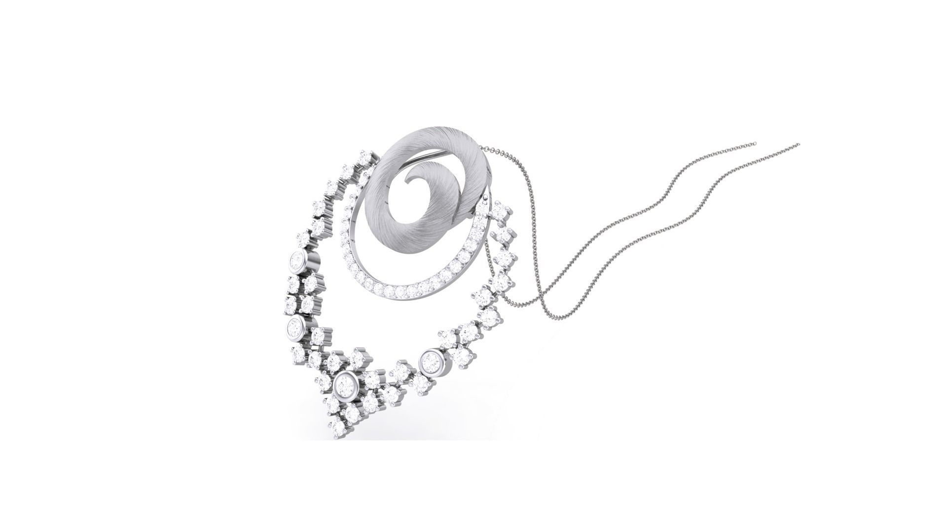 Classy Diamond Pendant Earrings Set renders 3dm stl obj 3mf  3D print model_5