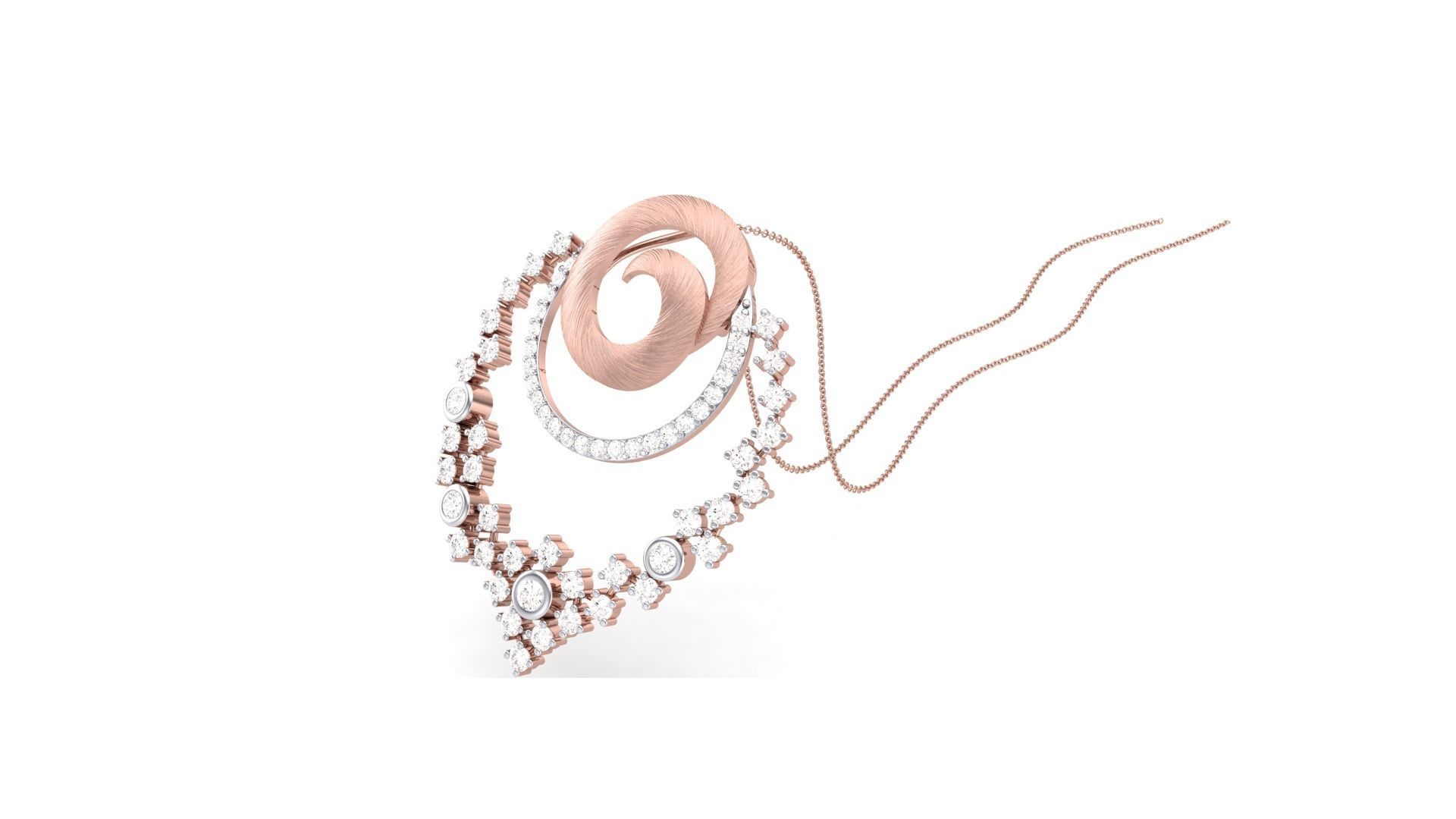 Classy Diamond Pendant Earrings Set renders 3dm stl obj 3mf  3D print model_11