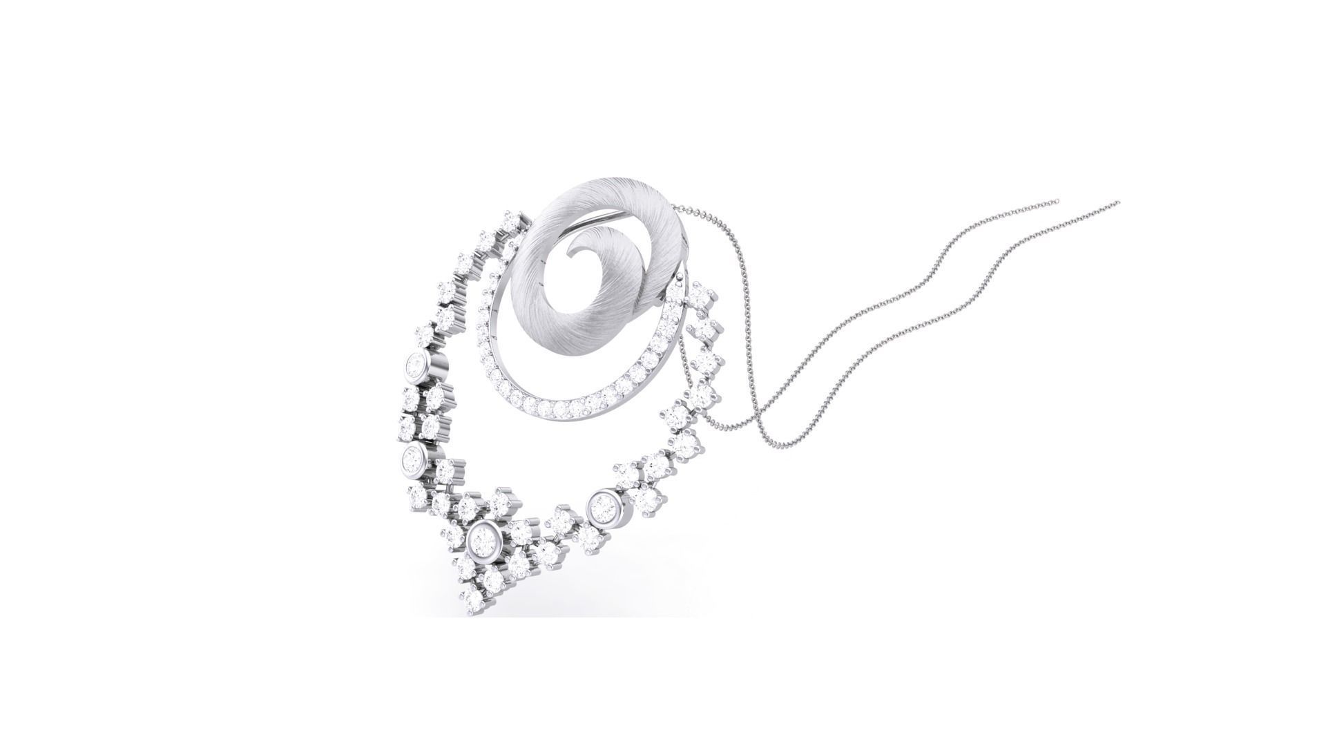 Classy Diamond Pendant Earrings Set renders 3dm stl obj 3mf  3D print model_10