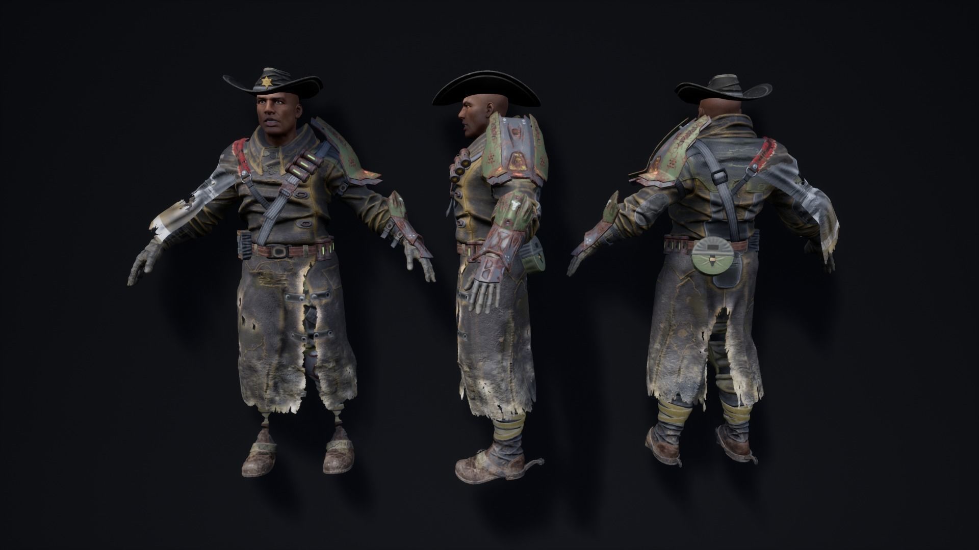 SCI-FI MERCENARY 03 HEAD HUNTER Low-poly 3D model_4