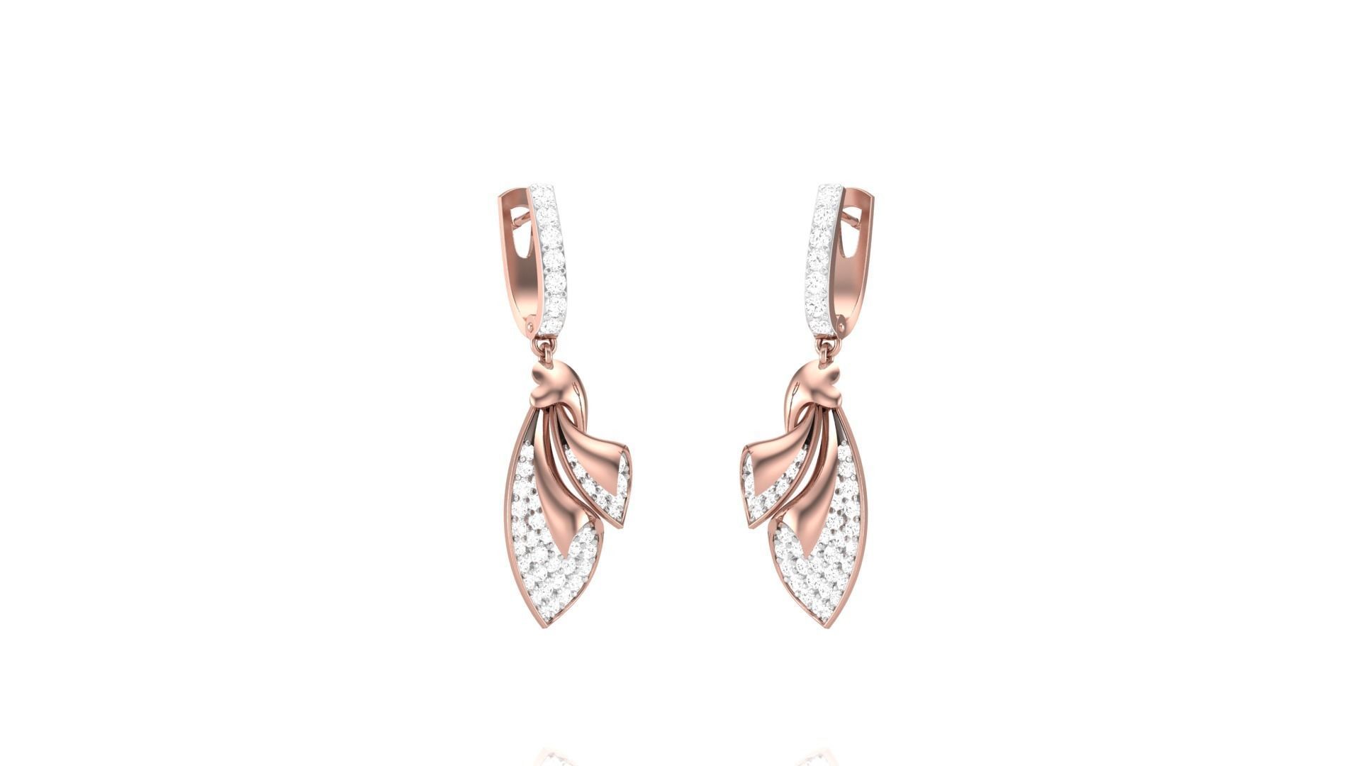 Classy Diamond Pendant Earrings Set renders 3dm stl obj 3mf  3D print model_29