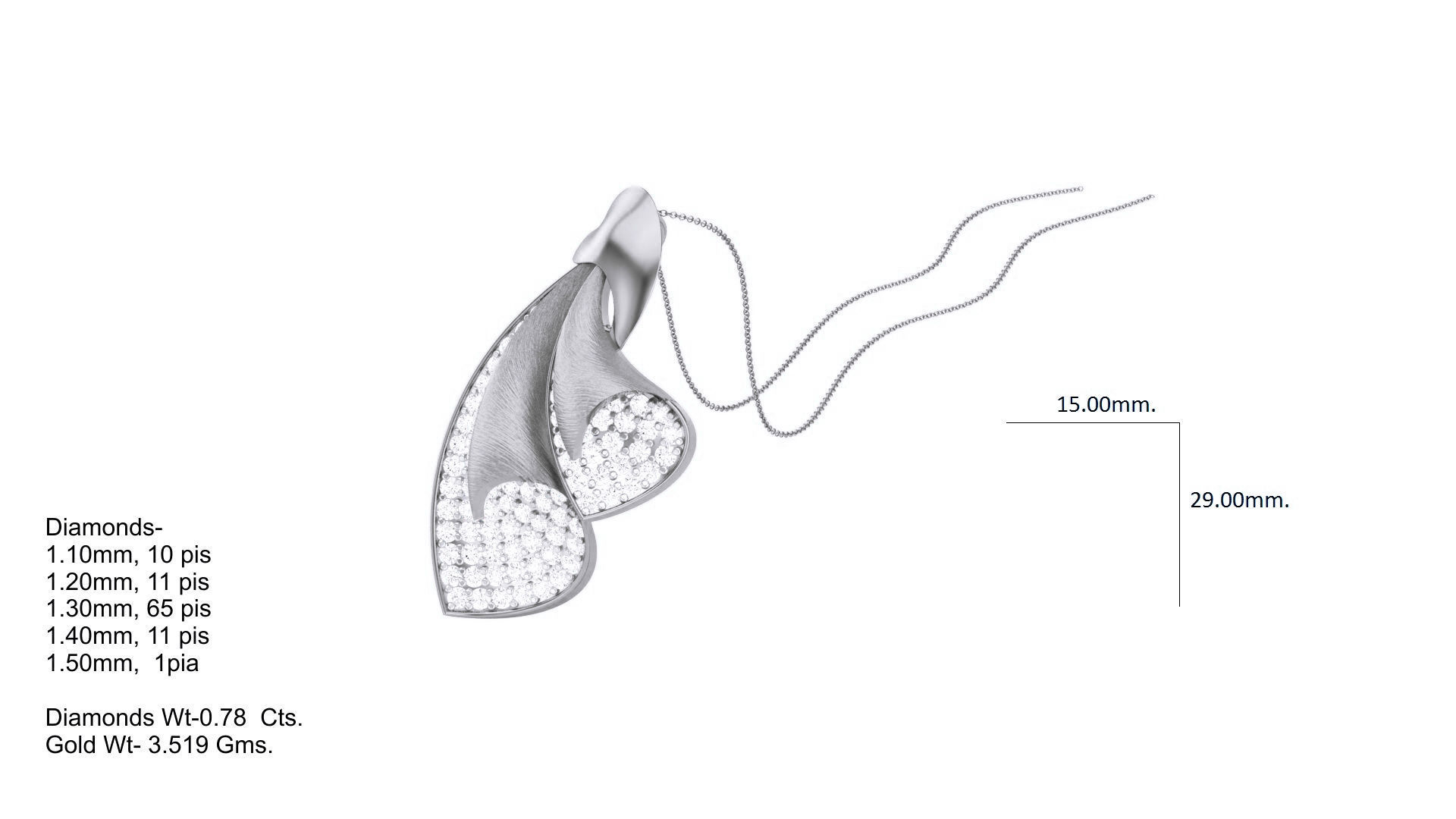 Classy Diamond Pendant Earrings Set renders 3dm stl obj 3mf  3D print model_2