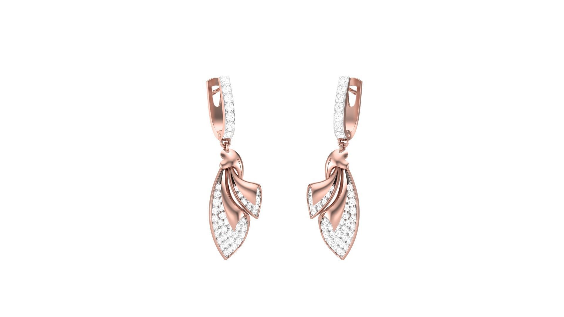 Classy Diamond Pendant Earrings Set renders 3dm stl obj 3mf  3D print model_28