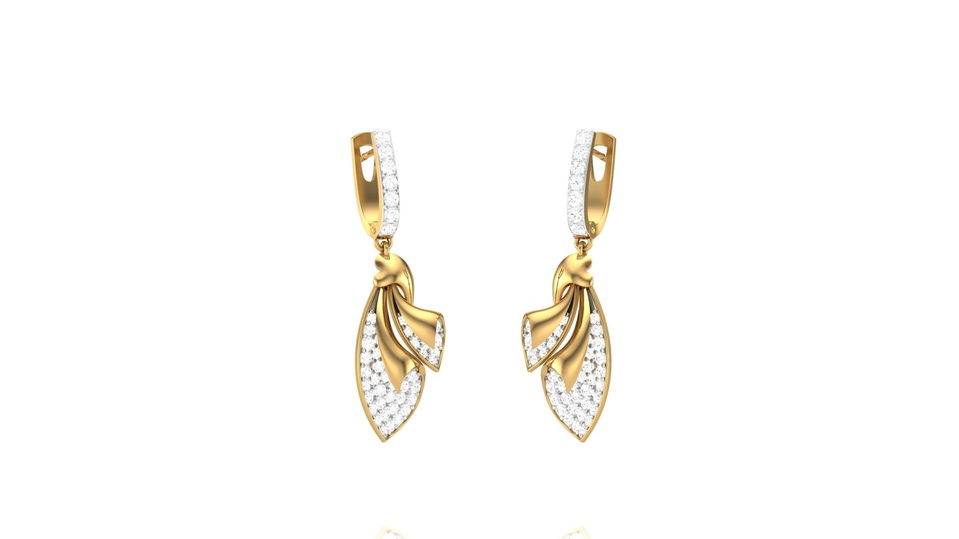 Classy Diamond Pendant Earrings Set renders 3dm stl obj 3mf  3D print model_22