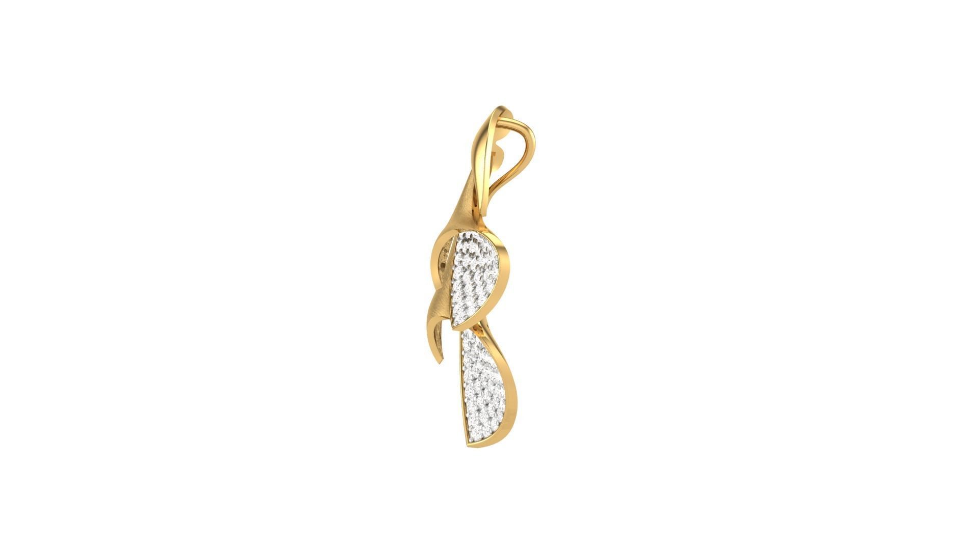 Classy Diamond Pendant Earrings Set renders 3dm stl obj 3mf  3D print model_18