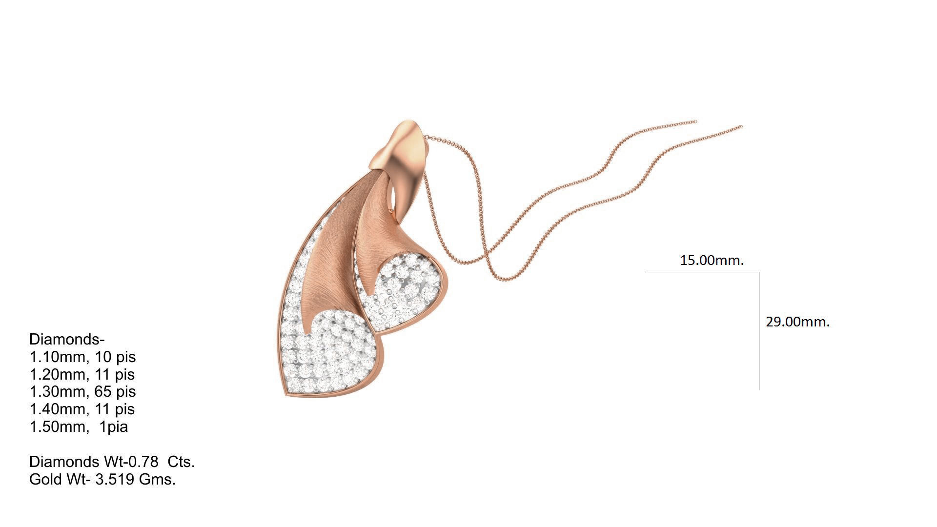 Classy Diamond Pendant Earrings Set renders 3dm stl obj 3mf  3D print model_3