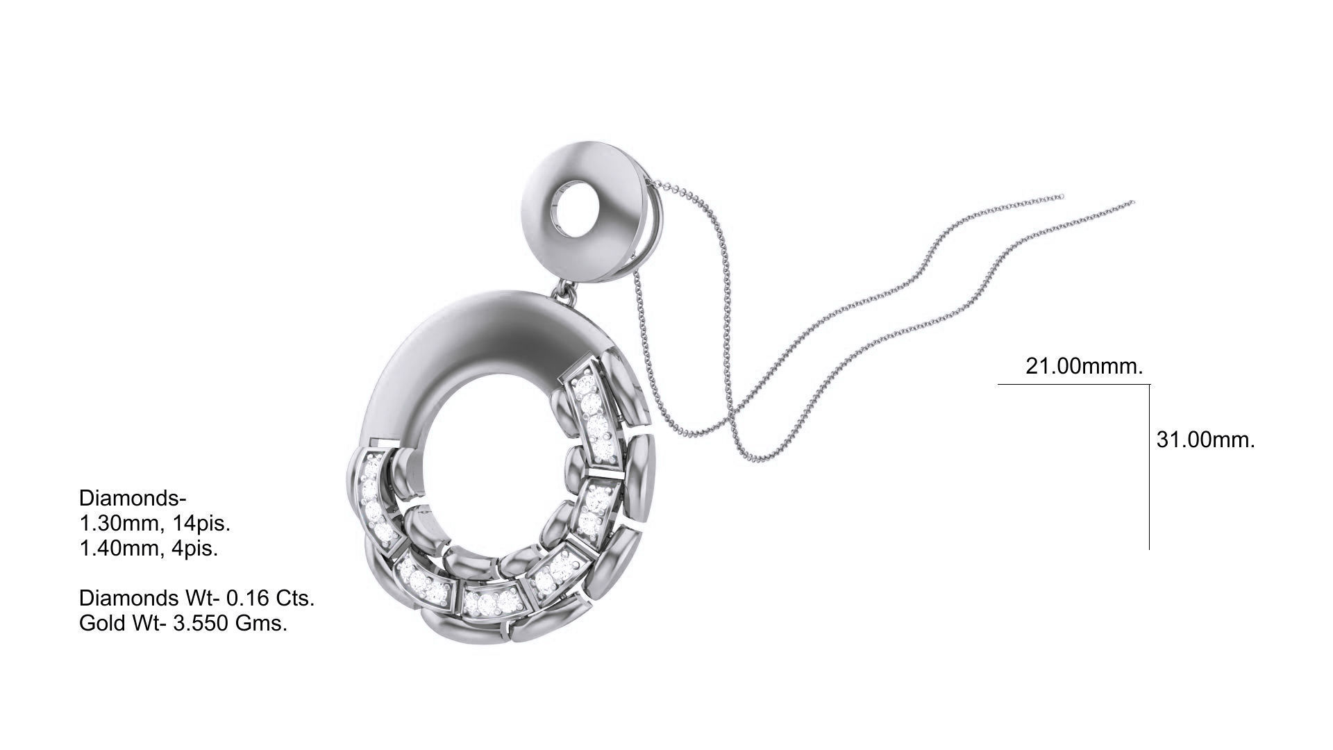 Classy Diamond Pendant Earrings Set renders 3dm stl obj 3mf  3D print model_2