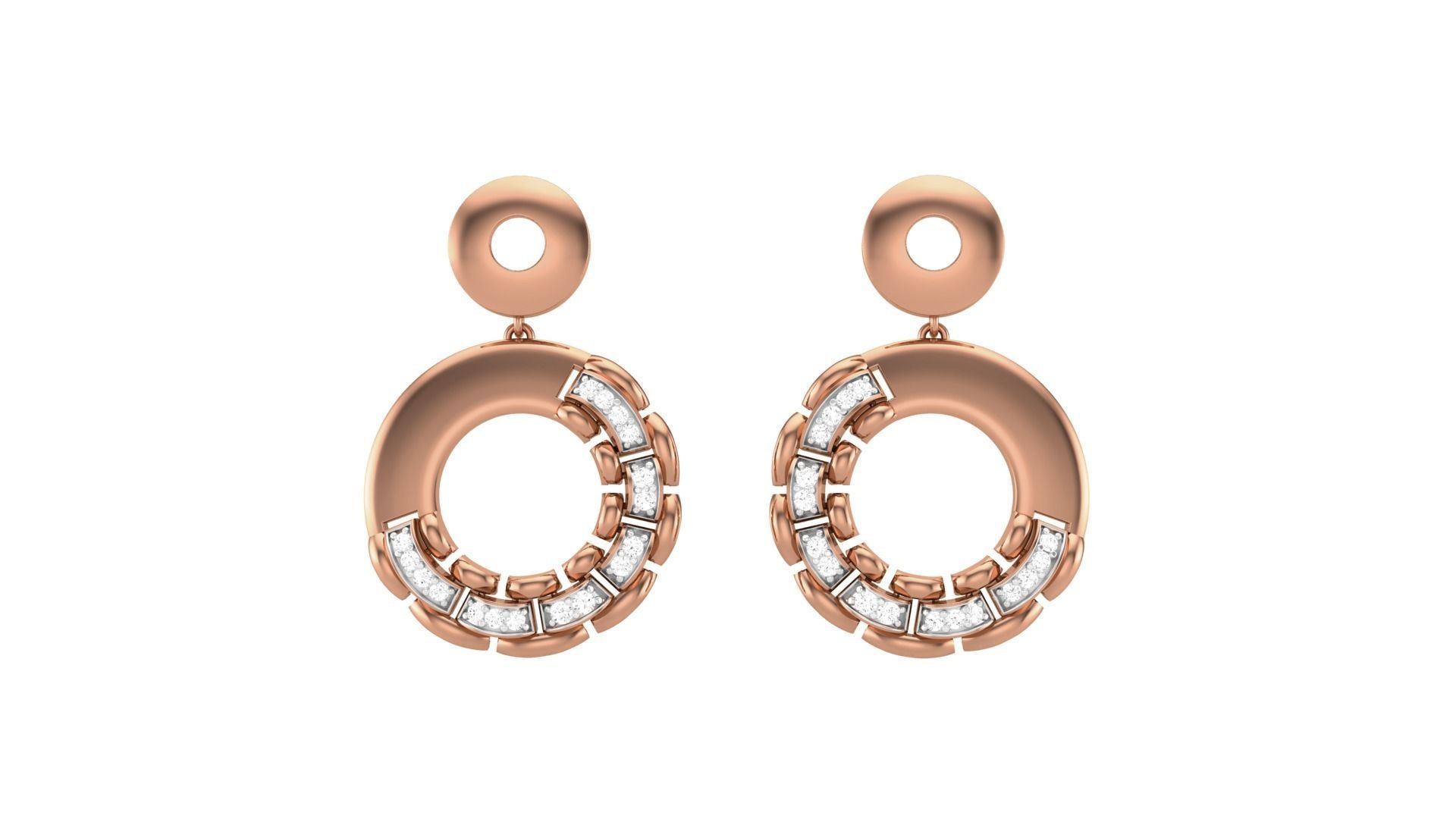 Classy Diamond Pendant Earrings Set renders 3dm stl obj 3mf  3D print model_31