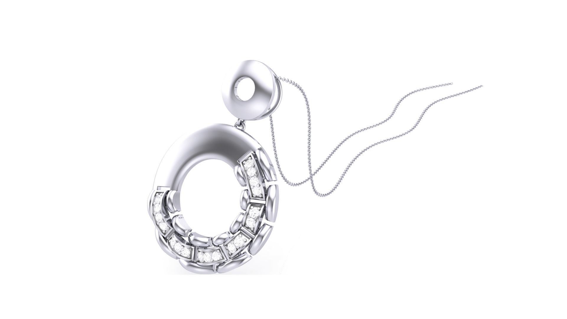 Classy Diamond Pendant Earrings Set renders 3dm stl obj 3mf  3D print model_7