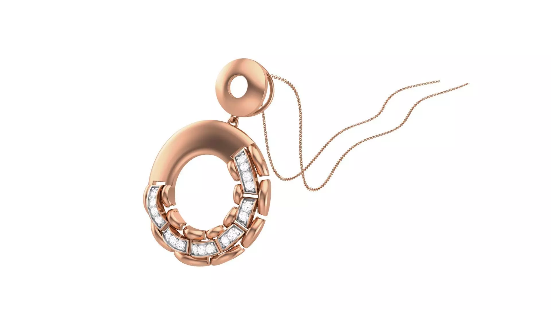 Classy Diamond Pendant Earrings Set renders 3dm stl obj 3mf  3D print model_0