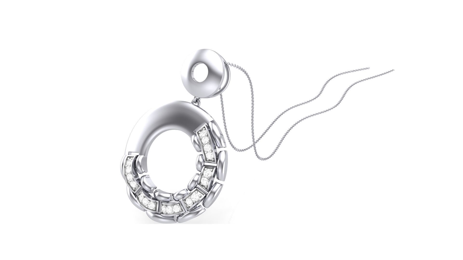 Classy Diamond Pendant Earrings Set renders 3dm stl obj 3mf  3D print model_8