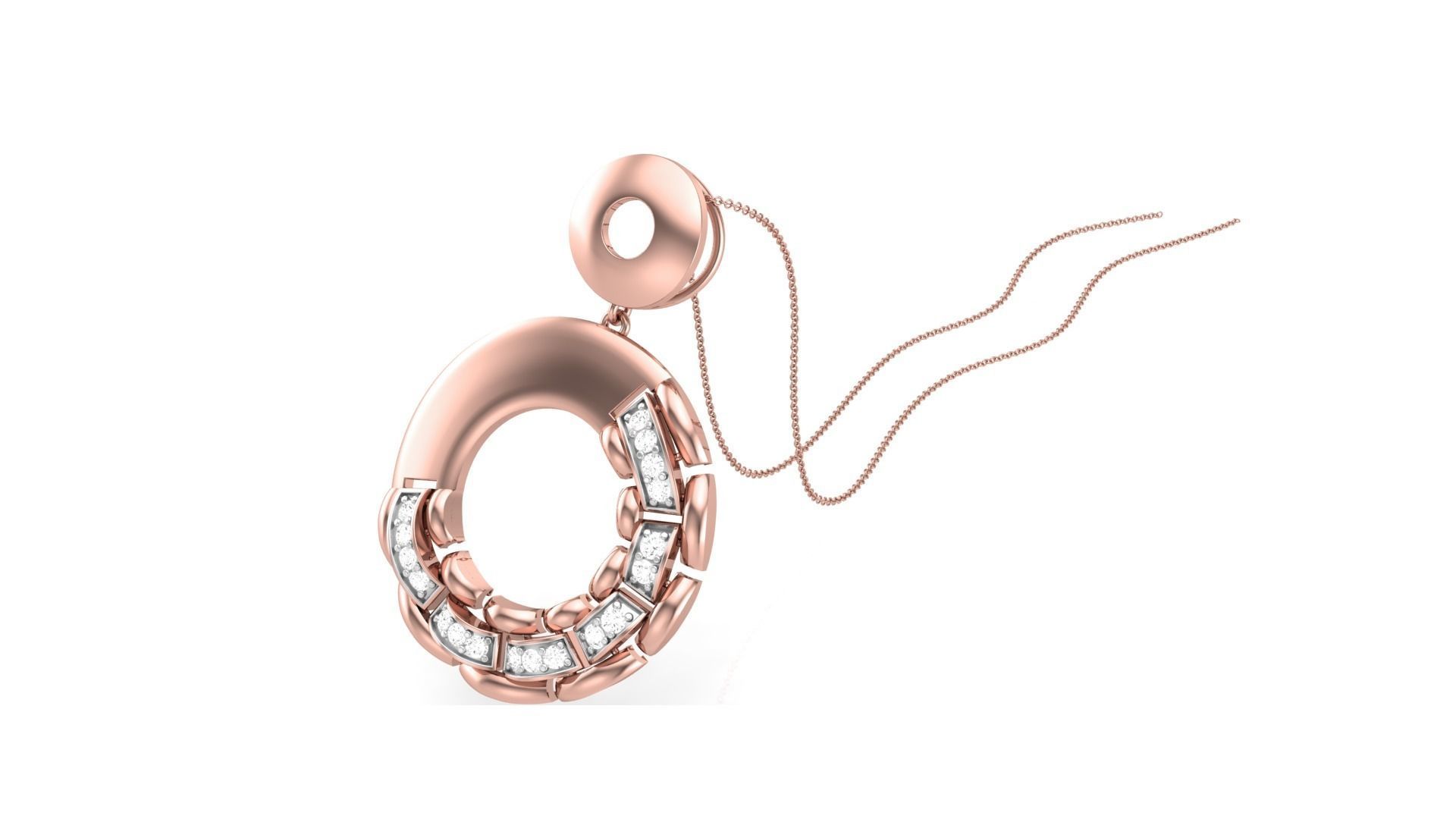 Classy Diamond Pendant Earrings Set renders 3dm stl obj 3mf  3D print model_11