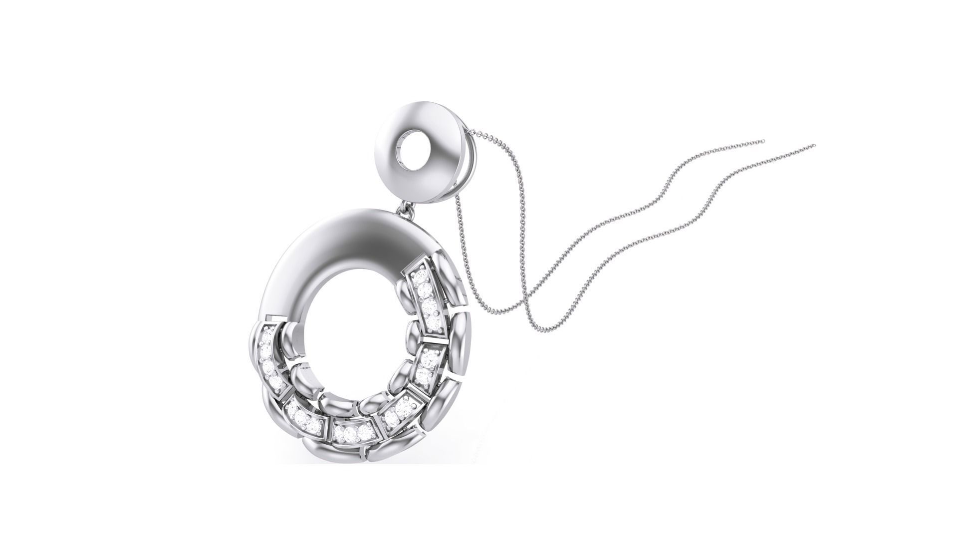 Classy Diamond Pendant Earrings Set renders 3dm stl obj 3mf  3D print model_10