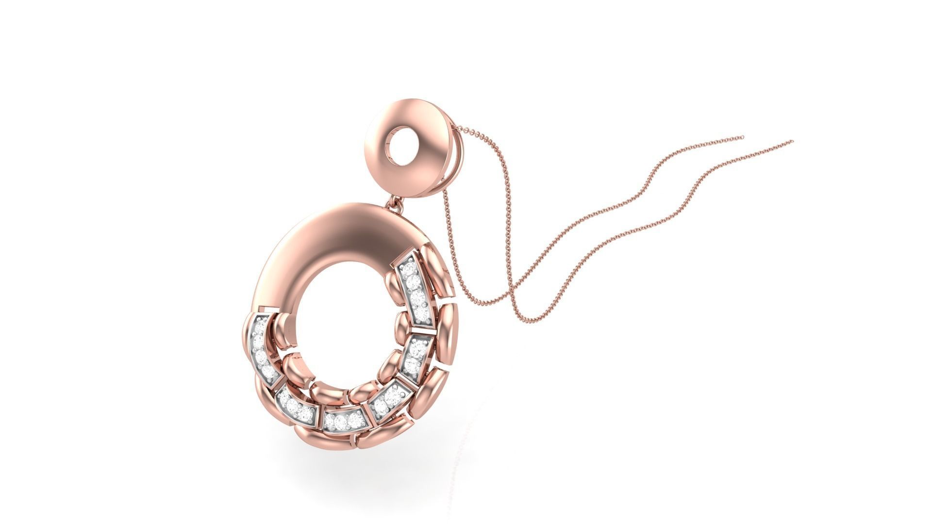 Classy Diamond Pendant Earrings Set renders 3dm stl obj 3mf  3D print model_12