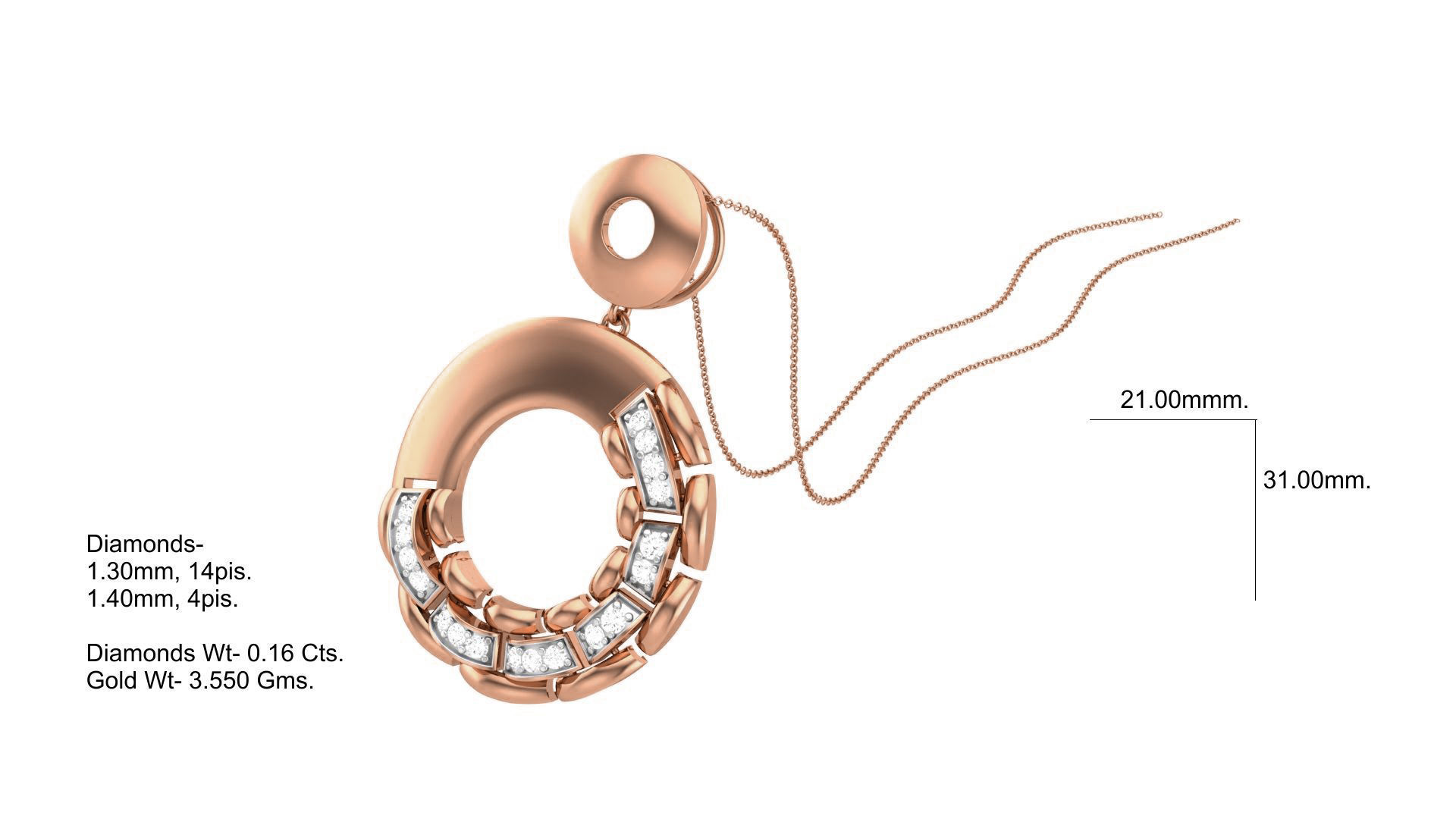 Classy Diamond Pendant Earrings Set renders 3dm stl obj 3mf  3D print model_3