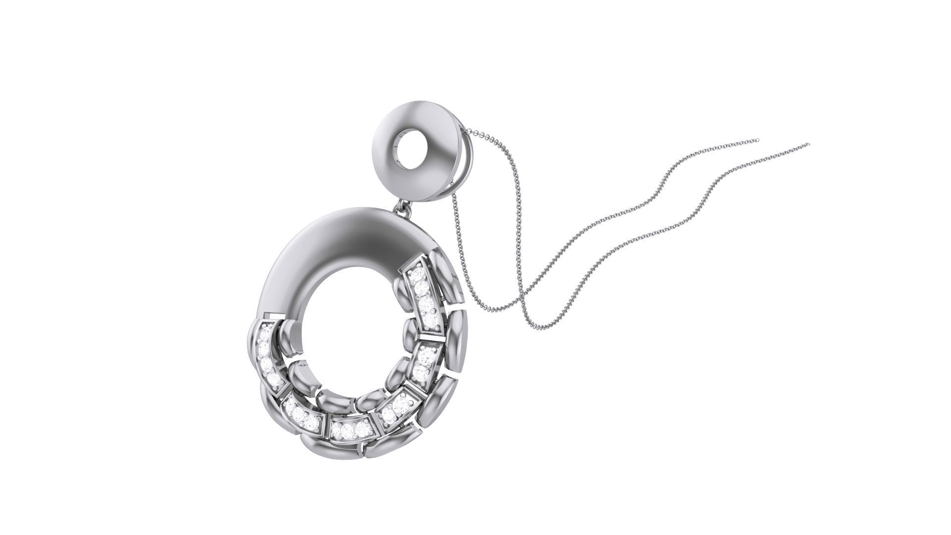 Classy Diamond Pendant Earrings Set renders 3dm stl obj 3mf  3D print model_5