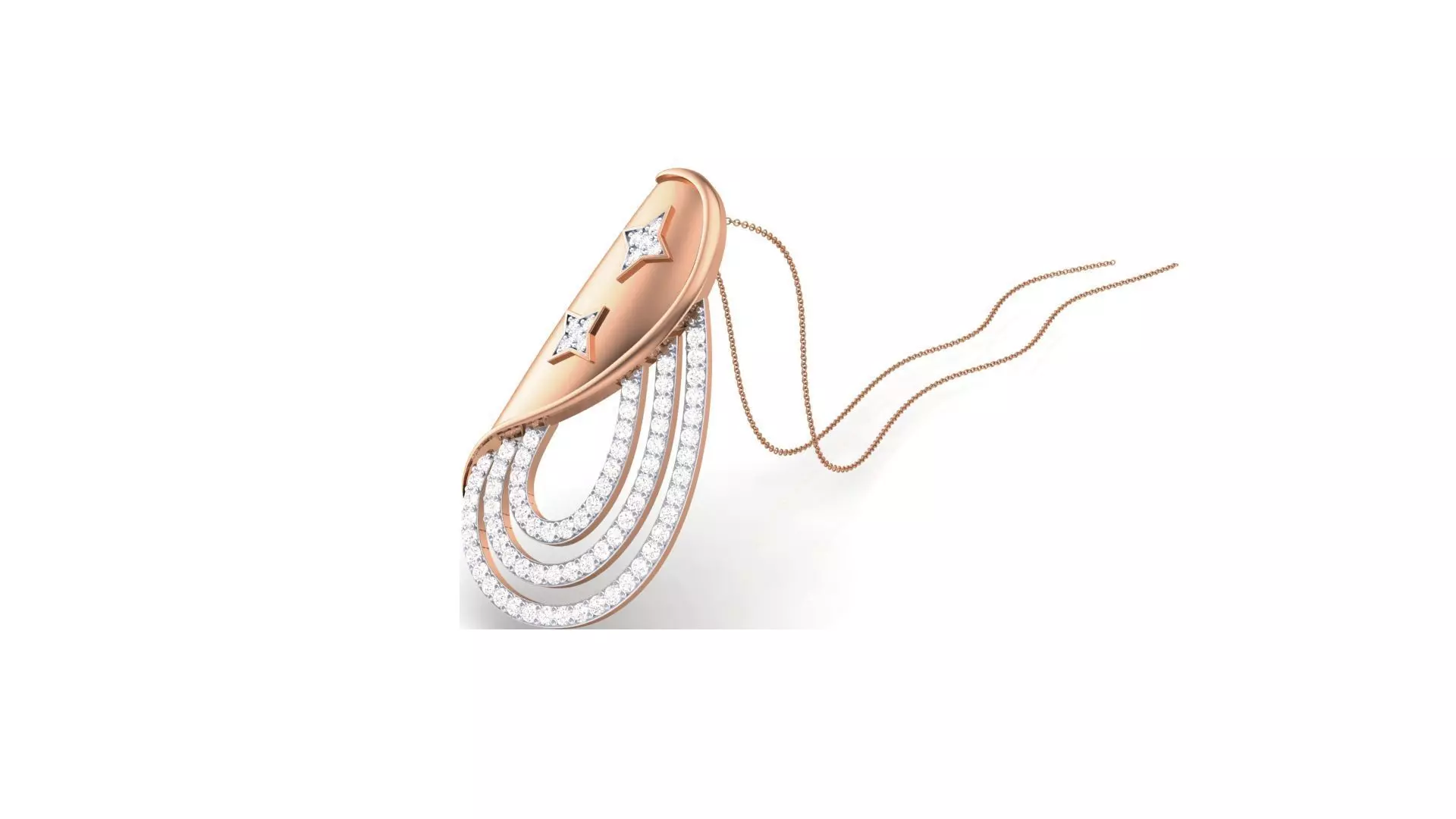 Classy Diamond Pendant Earrings Set renders 3dm stl obj 3mf  3D print model_0