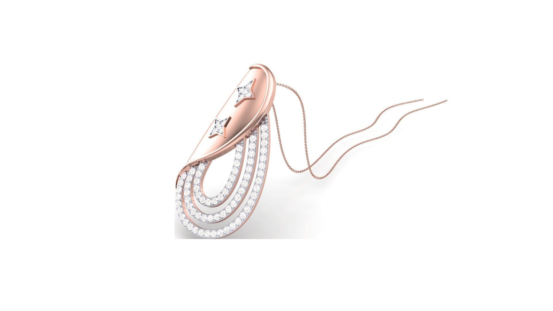 Classy Diamond Pendant Earrings Set renders 3dm stl obj 3mf  3D print model_11