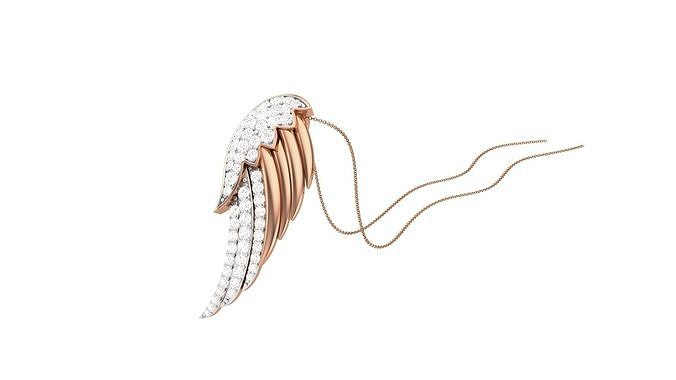 Classy Diamond Wings Pendant Earrings Set renders 3dm stl obj 3D print model