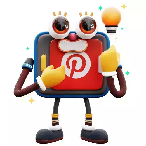 Pinterest Sticker Mascot 3D Icon