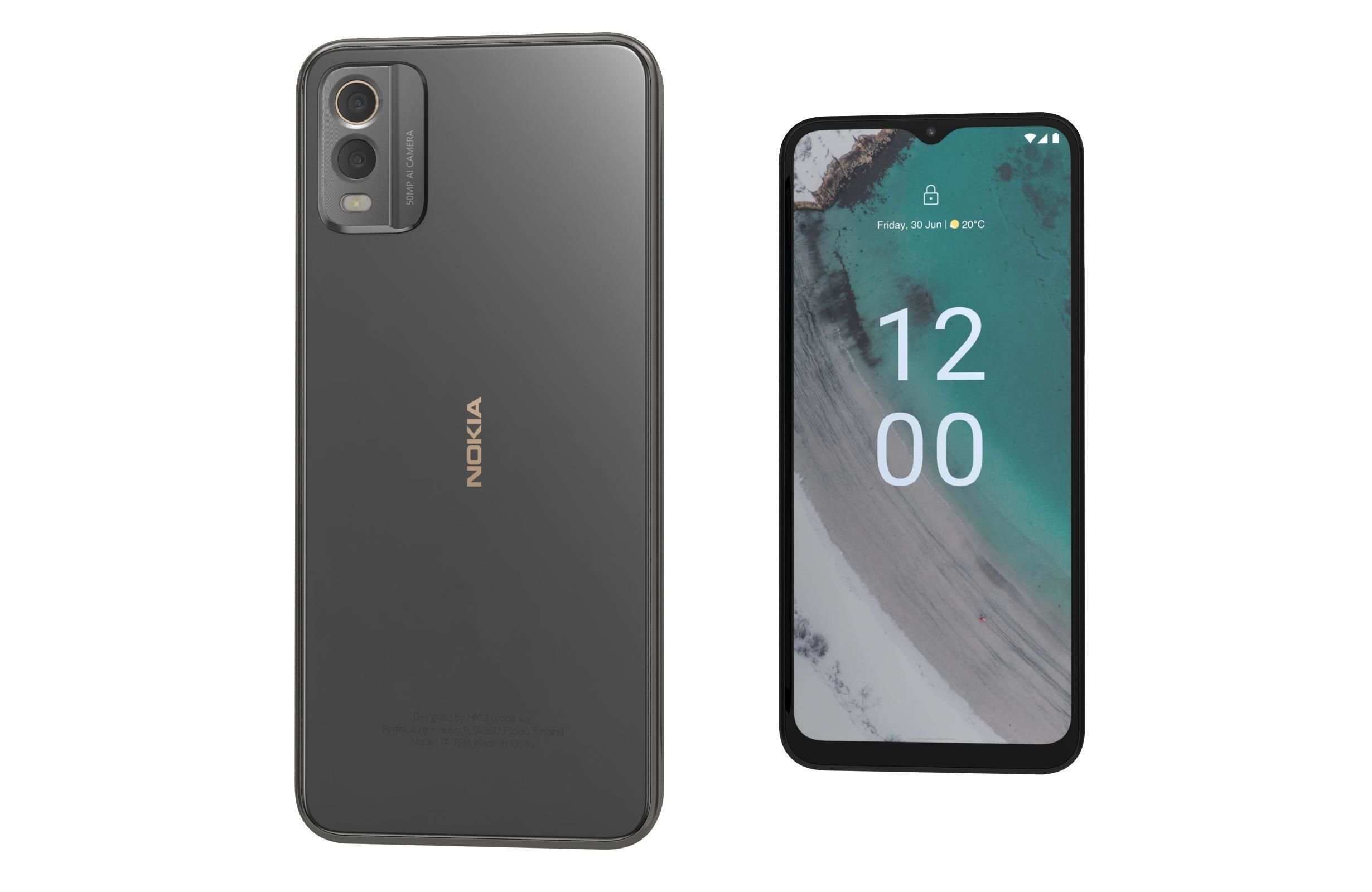 Nokia C32 Charcoal Low-poly 3D model_7