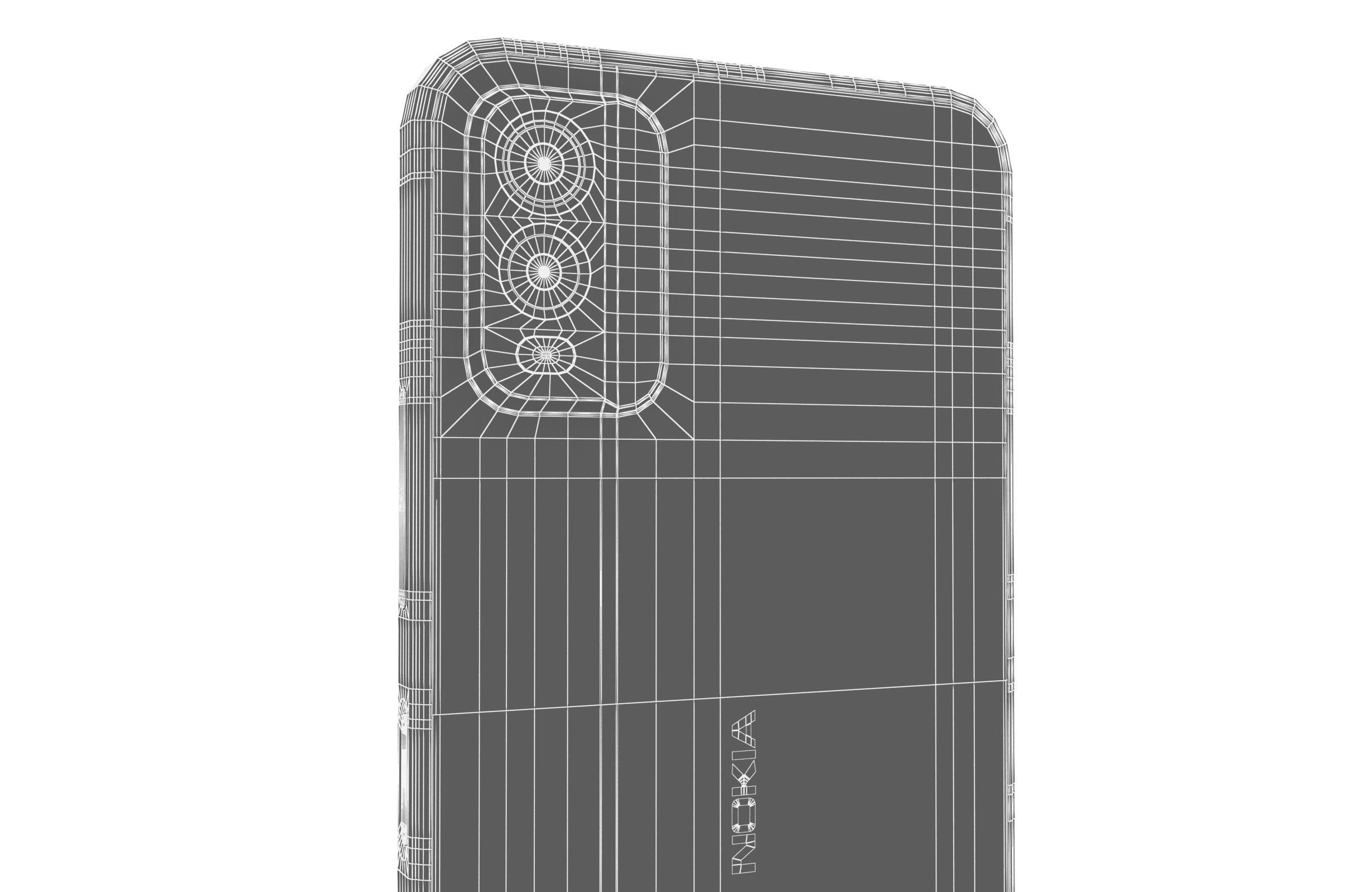 Nokia C32 Charcoal Low-poly 3D model_20