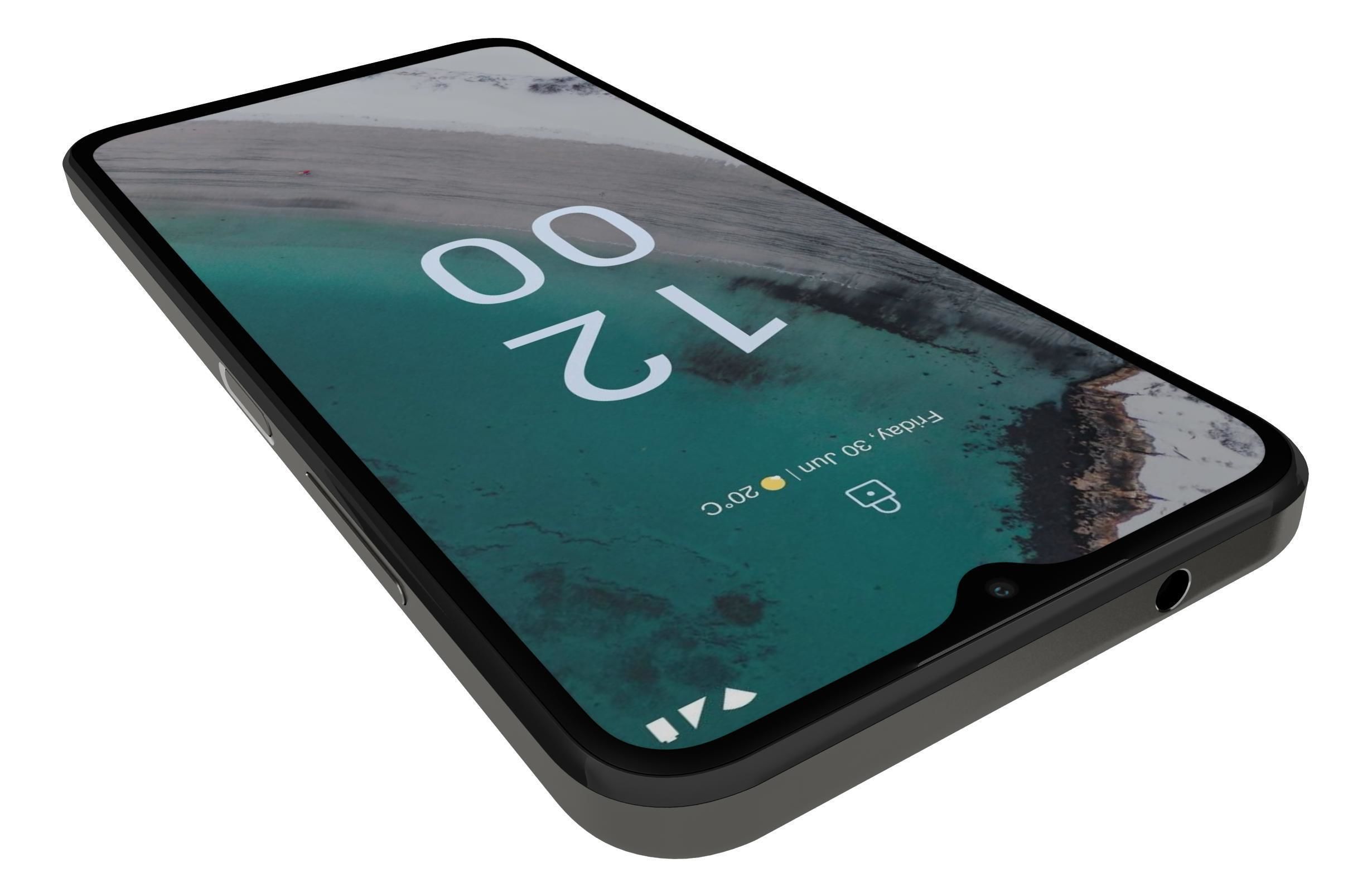 Nokia C32 Charcoal Low-poly 3D model_13