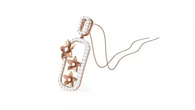 Flower Classy Diamond Pendant Earrings Set renders 3dm stl 3D print model Flower Classy Diamond Pendant Earrings Set renders 3dm stl 3D print model