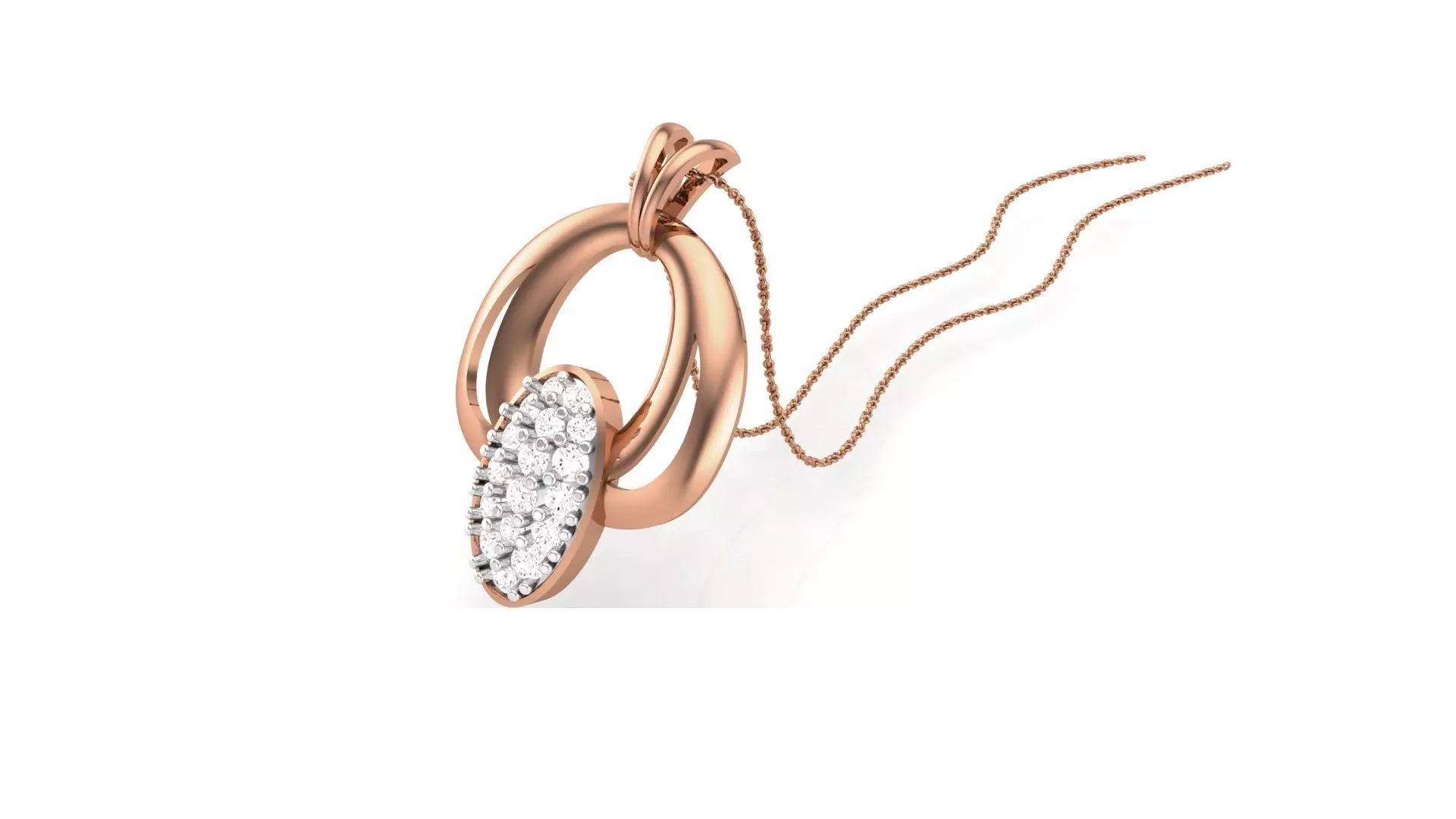 Classy Diamond Pendant Earrings Set renders 3dm stl obj 3mf  3D print model_0